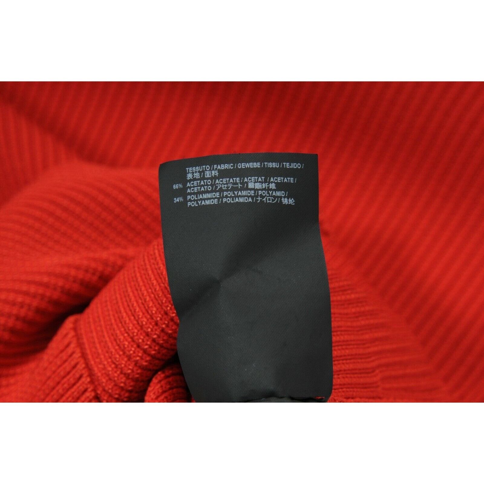 Balenciaga Red Pleated Stretch Knit Turtleneck Pullover Size XS / US 0-2 / IT 36-38 - 10 Thumbnail