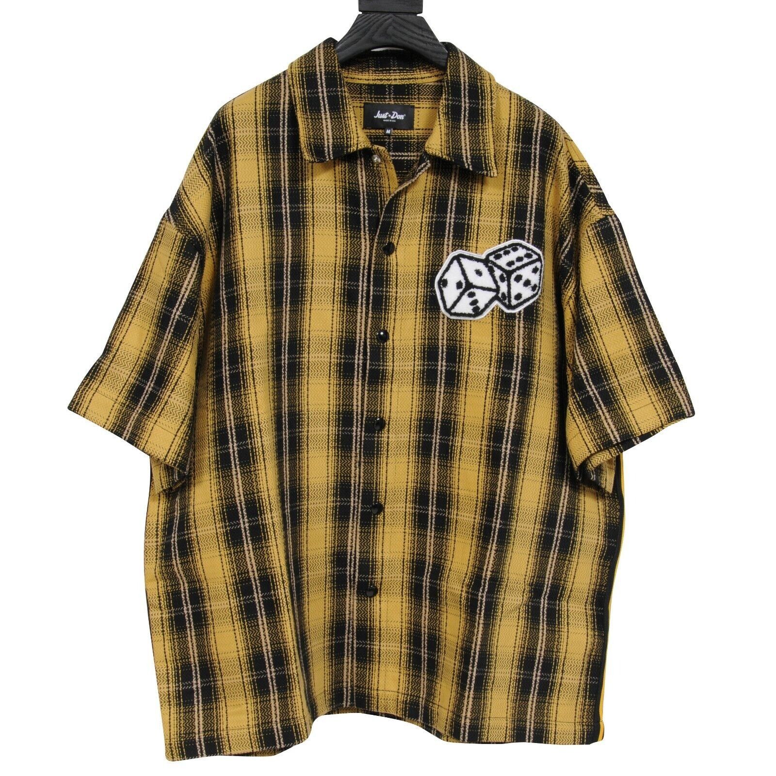 Just Don The Dealers Button Down Shirt Yellow Black Plaid - 01079 Size US M / EU 48-50 / 2 - 1 Thumbnail