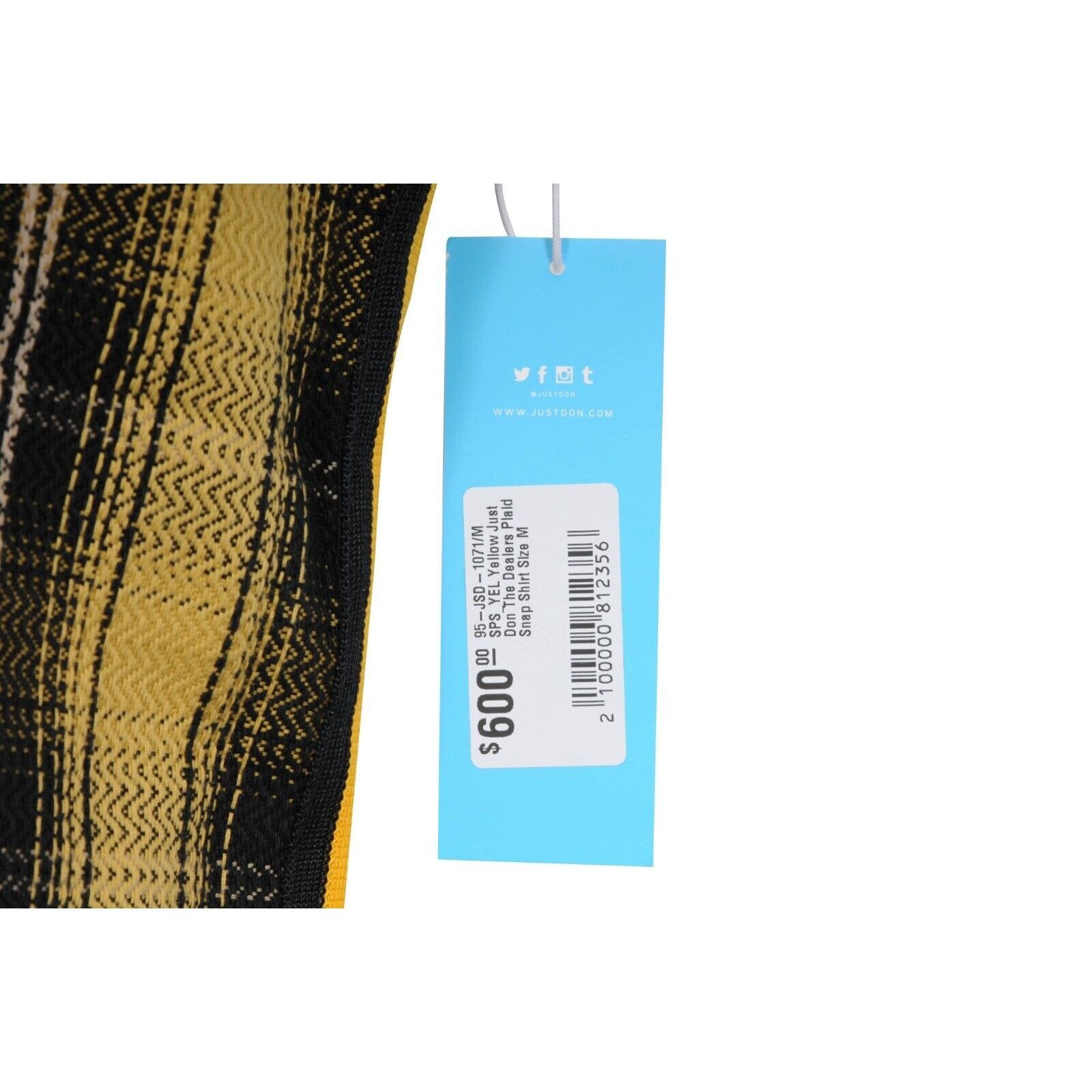 Just Don The Dealers Button Down Shirt Yellow Black Plaid - 01079 Size US M / EU 48-50 / 2 - 6 Thumbnail