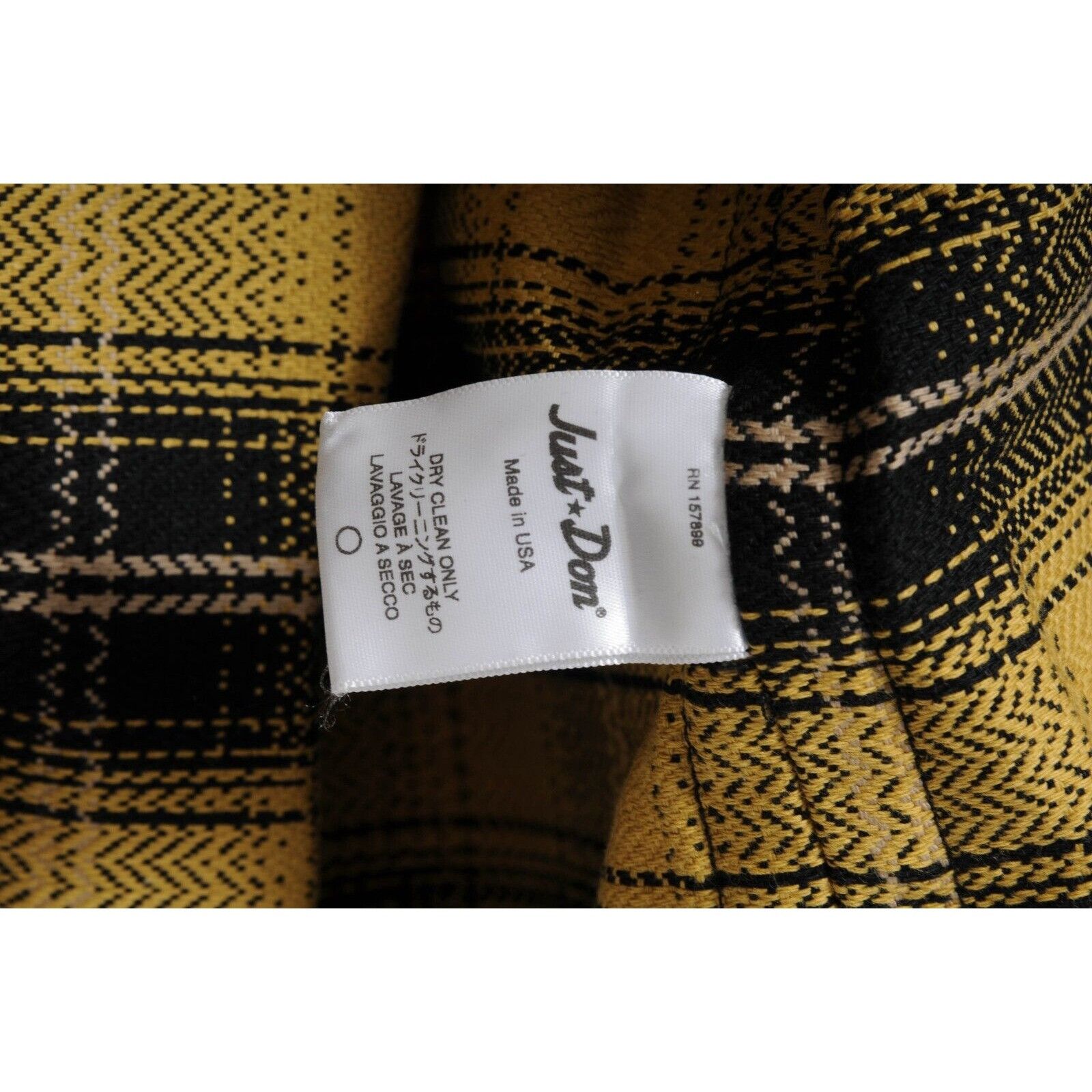 Just Don The Dealers Button Down Shirt Yellow Black Plaid - 01079 Size US M / EU 48-50 / 2 - 9 Thumbnail
