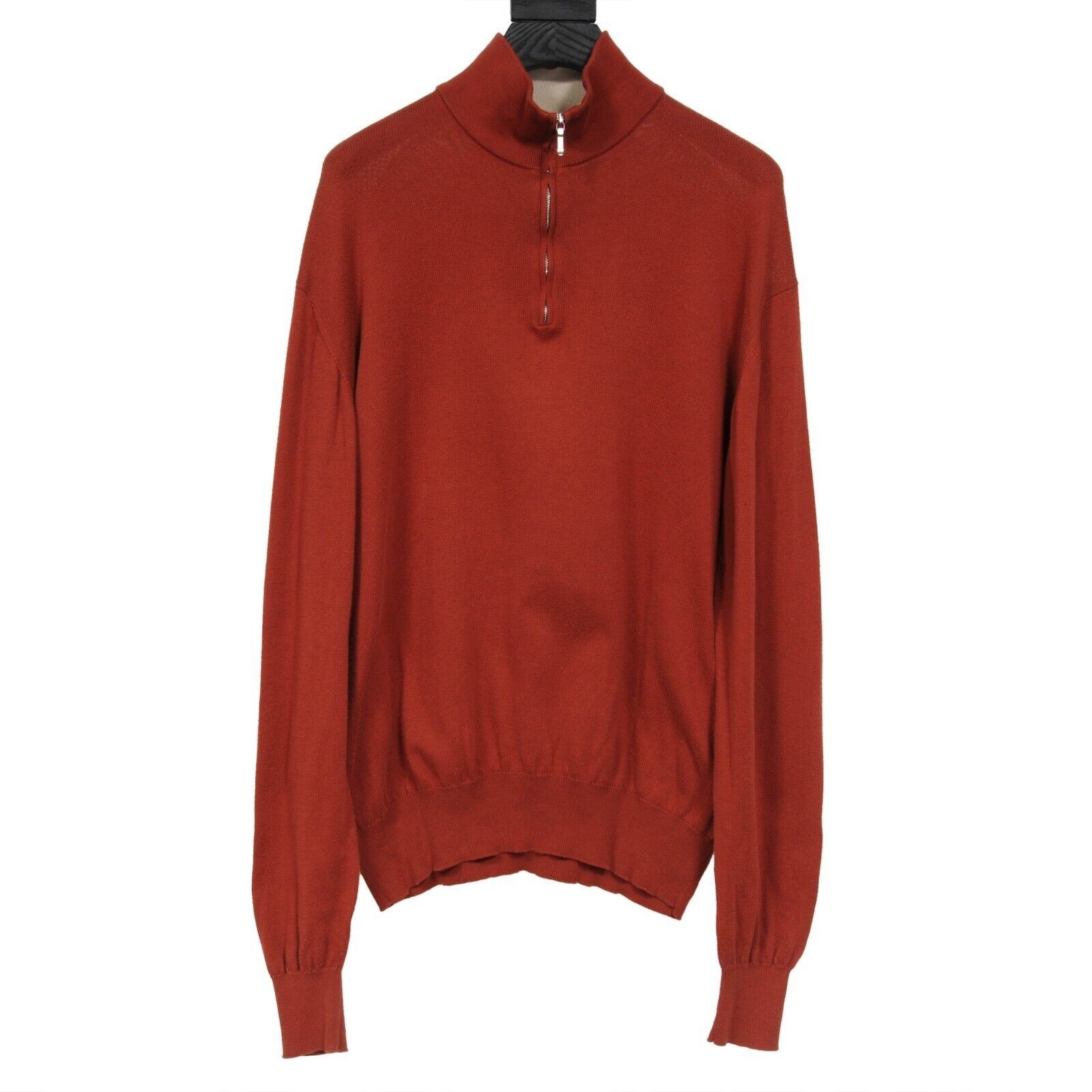 Loro Piana 3/4 Zip Turtleneck Sweater 50 Burnt Orange Pullover - 01087 Size US M / EU 48-50 / 2 - 1 Thumbnail