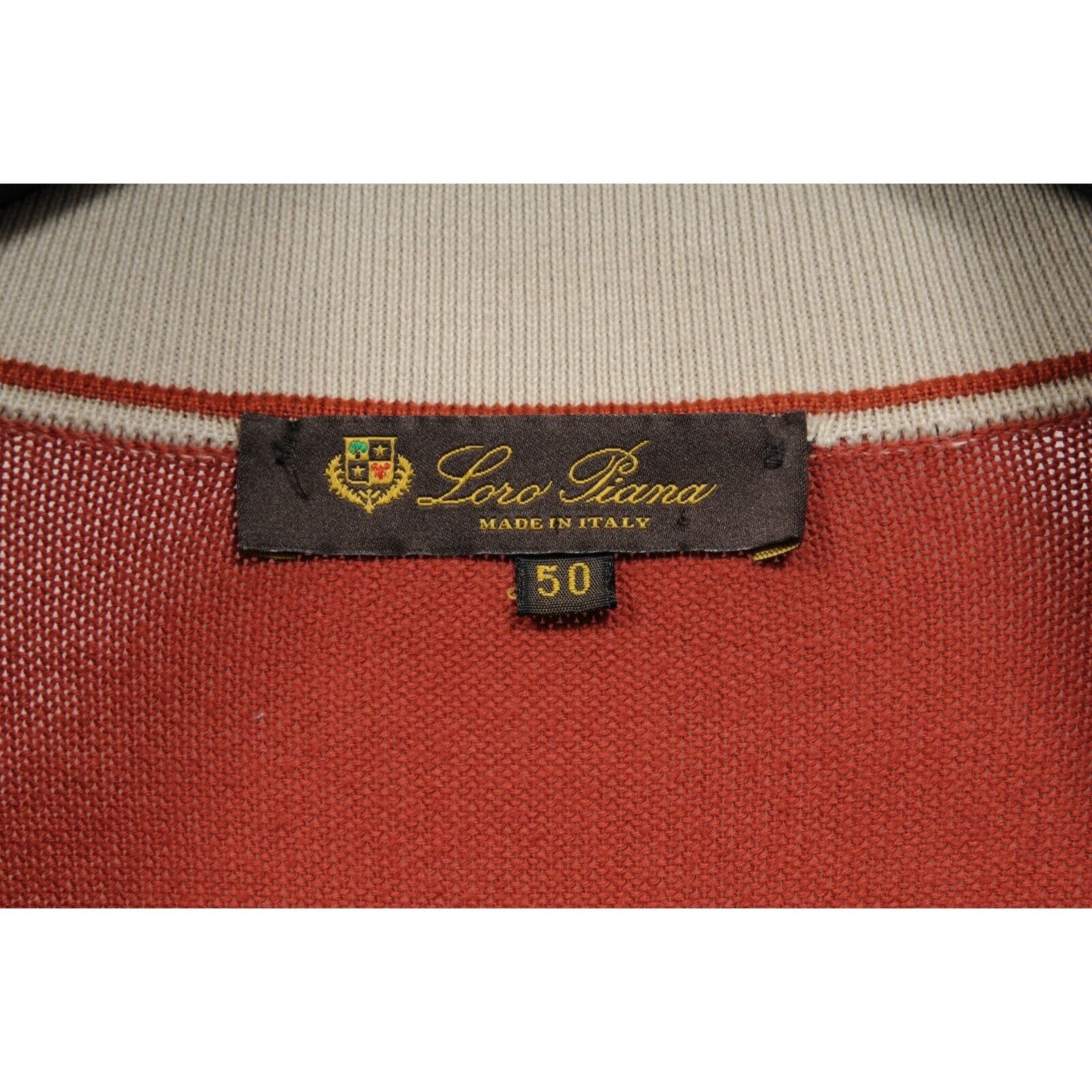 Loro Piana 3/4 Zip Turtleneck Sweater 50 Burnt Orange Pullover - 01087 Size US M / EU 48-50 / 2 - 6 Thumbnail