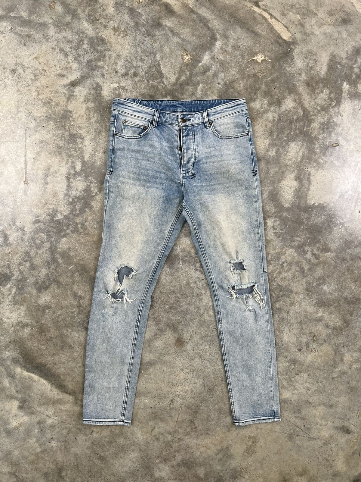 Ksubi Ksubi Distressed Philly Blue Denim Jeans Sz. 33 Size US 33 - 1 Thumbnail