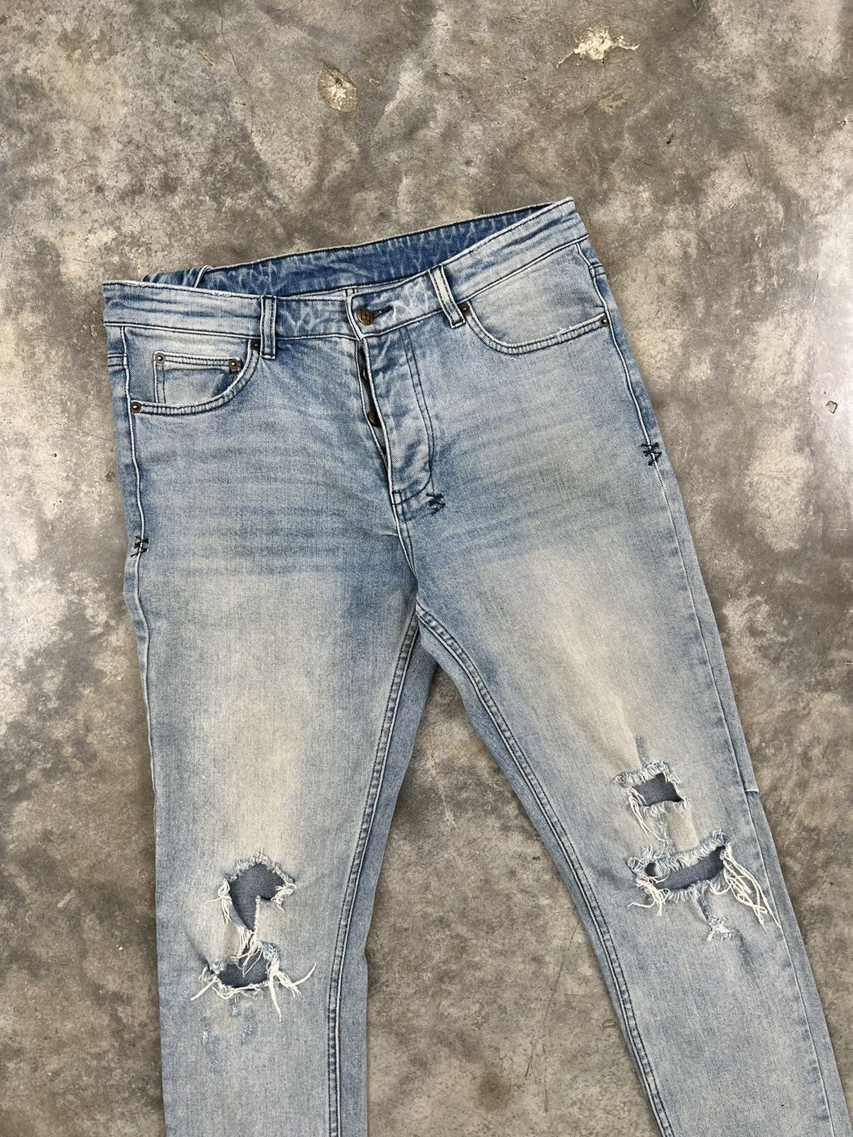 Ksubi Ksubi Distressed Philly Blue Denim Jeans Sz. 33 Size US 33 - 2 Thumbnail