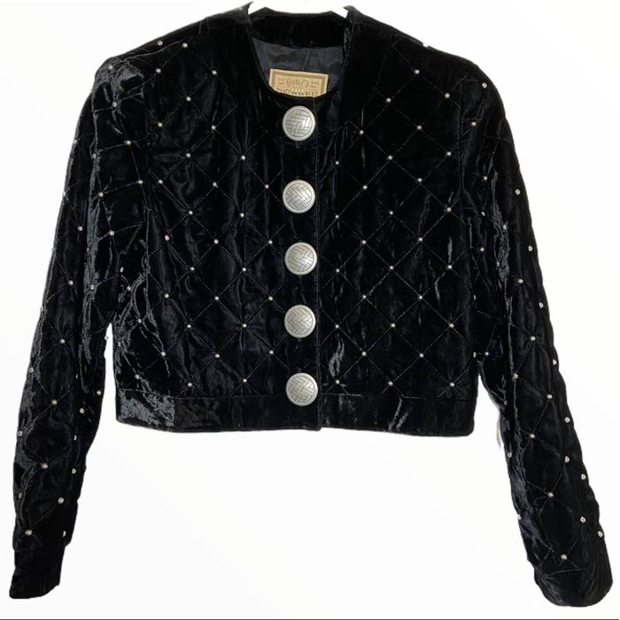 Other Double d ranch vintage bolero jacket velvet quilted bomber S ...