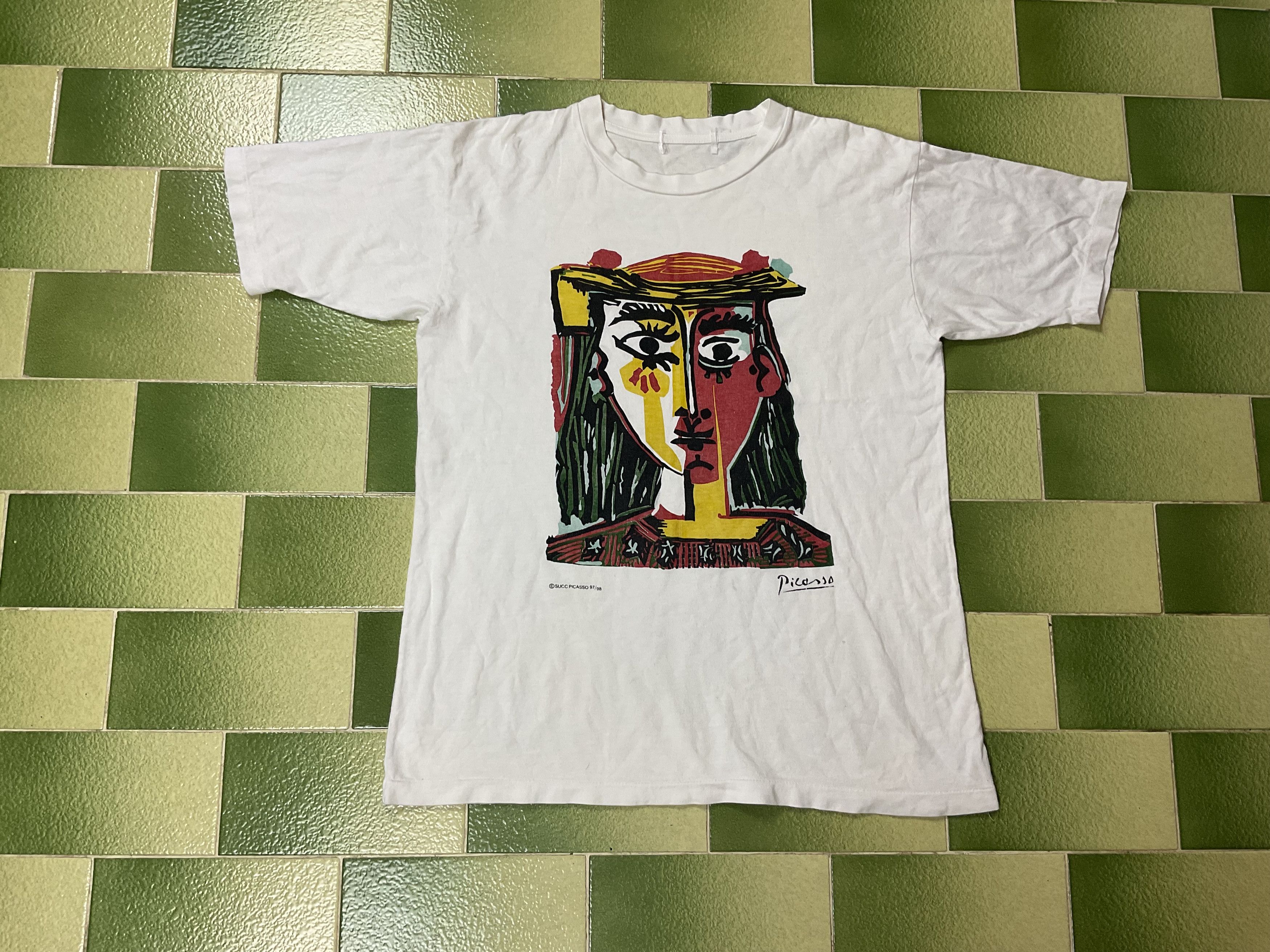 希少 90s Pablo Picasso Woman with Hat Tシャツ 希少 90s Pablo Picasso Woman with Hat Tシャツ