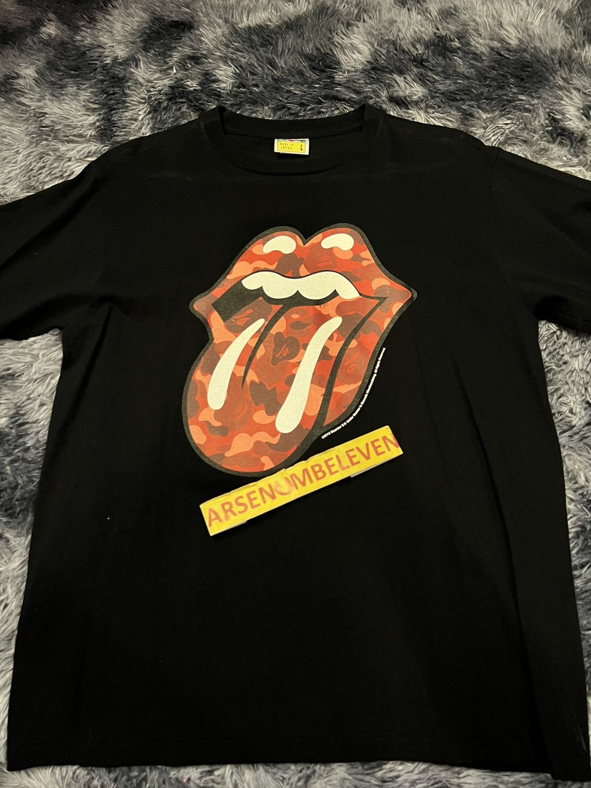 bape x Rolling Stones 3/4 Sleeve Tee L