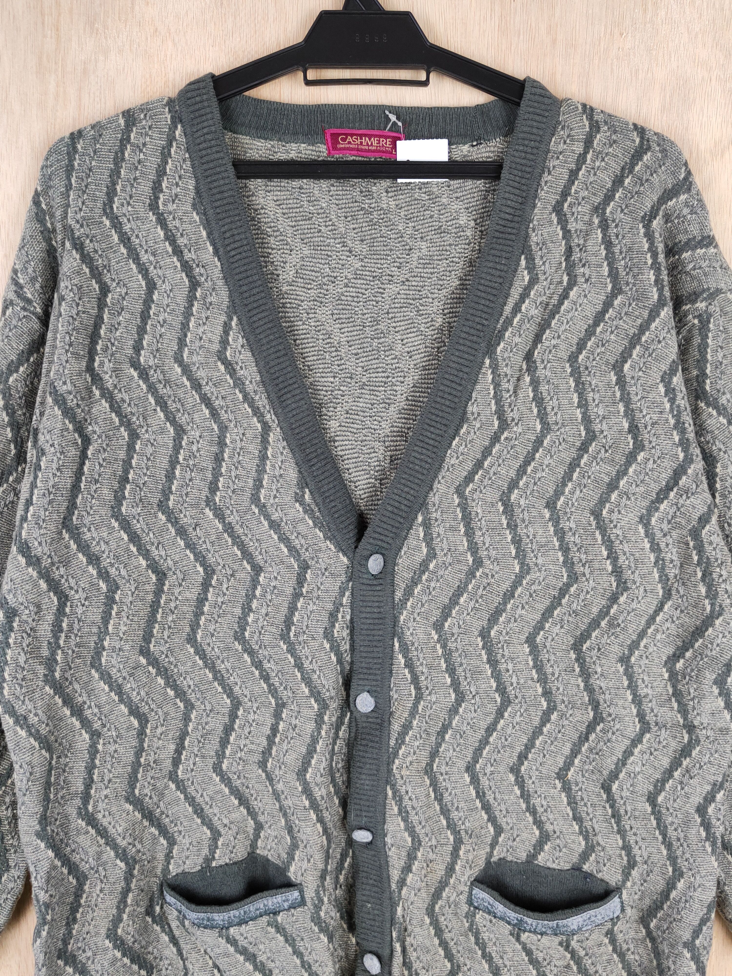 Vintage Cashmere Gray art cardigan Knitwear #4285 Size US L / EU 52-54 / 3 - 2 Thumbnail