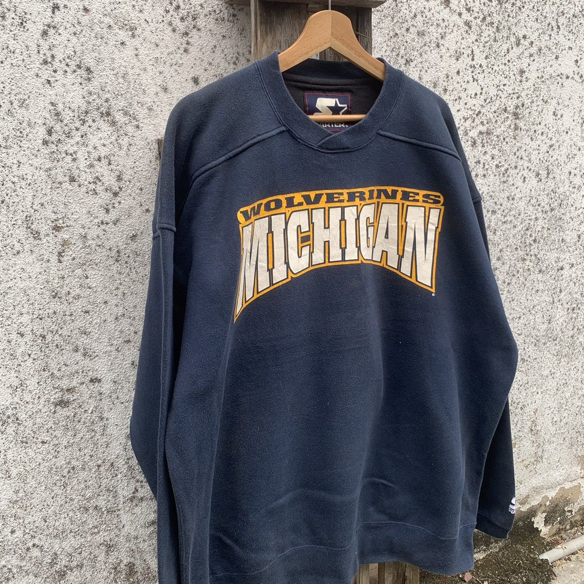 Starter × Vintage Vintage Wolverines Michigan Hoodie Starter Sweater Baggy Size US XL / EU 56 / 4 - 2 Thumbnail