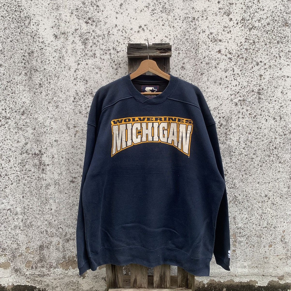 Starter × Vintage Vintage Wolverines Michigan Hoodie Starter Sweater Baggy Size US XL / EU 56 / 4 - 1 Thumbnail