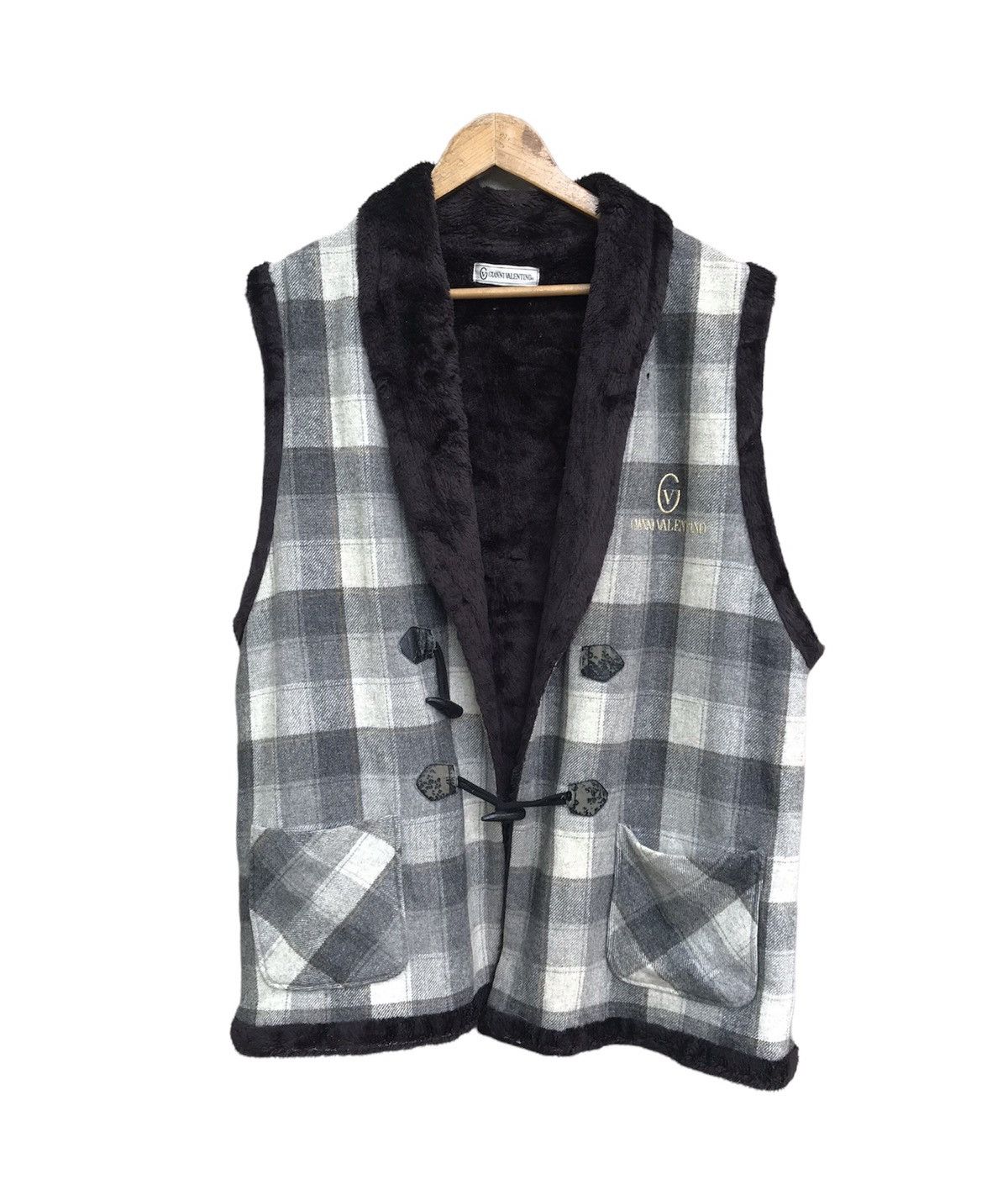 20471120 × Beauty Beast × Valentino GIANNI VALENTINO SHERPA VEST JACKET Size US L / EU 52-54 / 3 - 1 Thumbnail