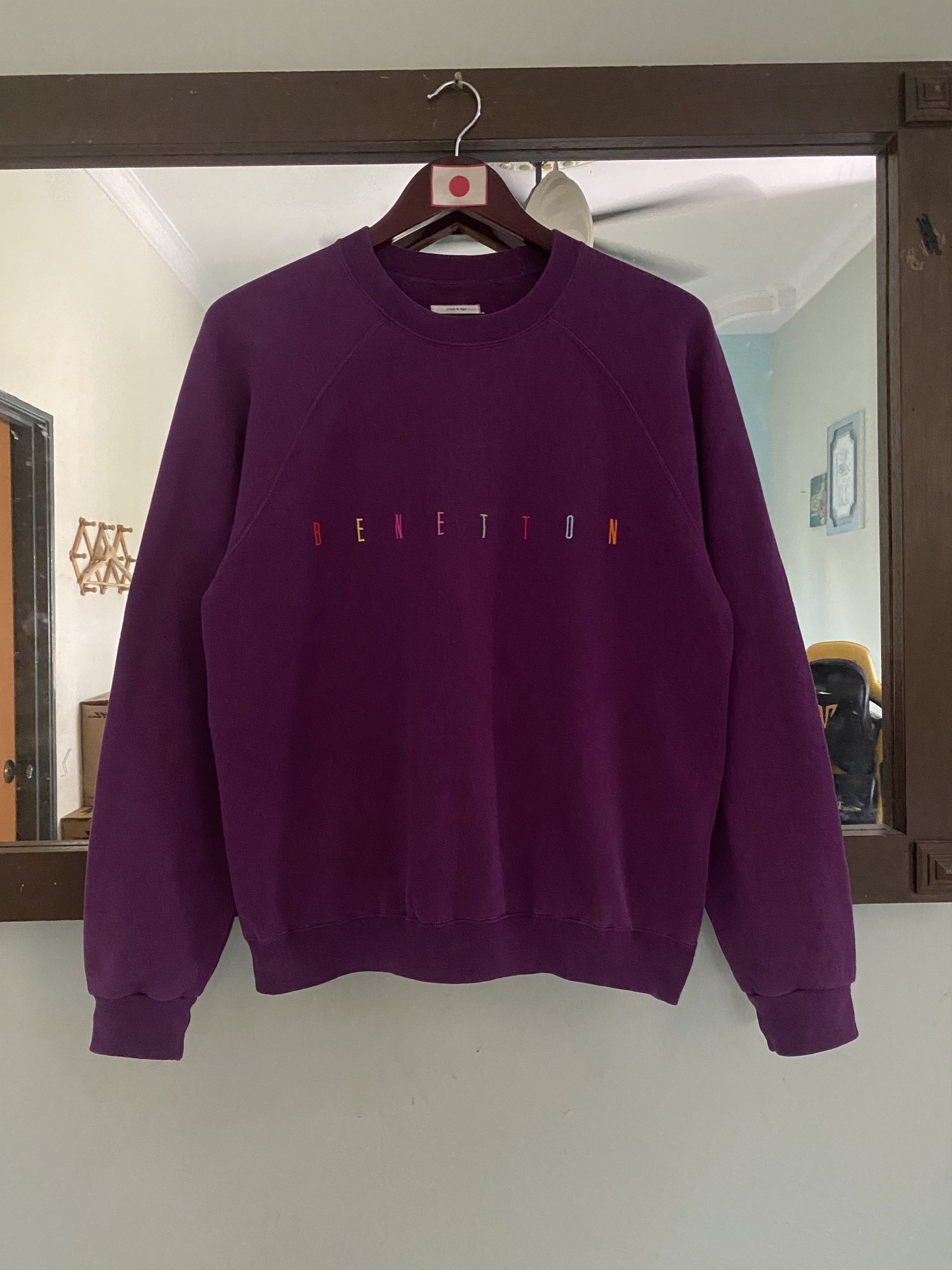 Vintage Benetton Sweatshirt Multicolor Logo M/S Size