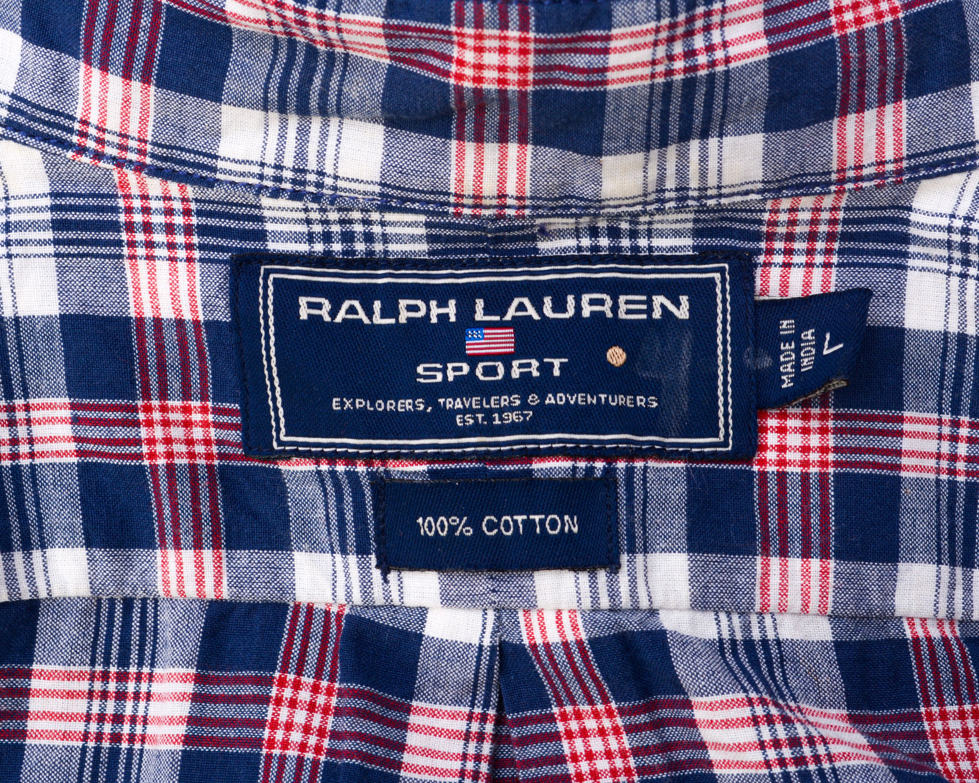 Polo Ralph Lauren Short Sleeved Shirt Retro Check Tartan Button Top Size US L / EU 52-54 / 3 - 9 Thumbnail