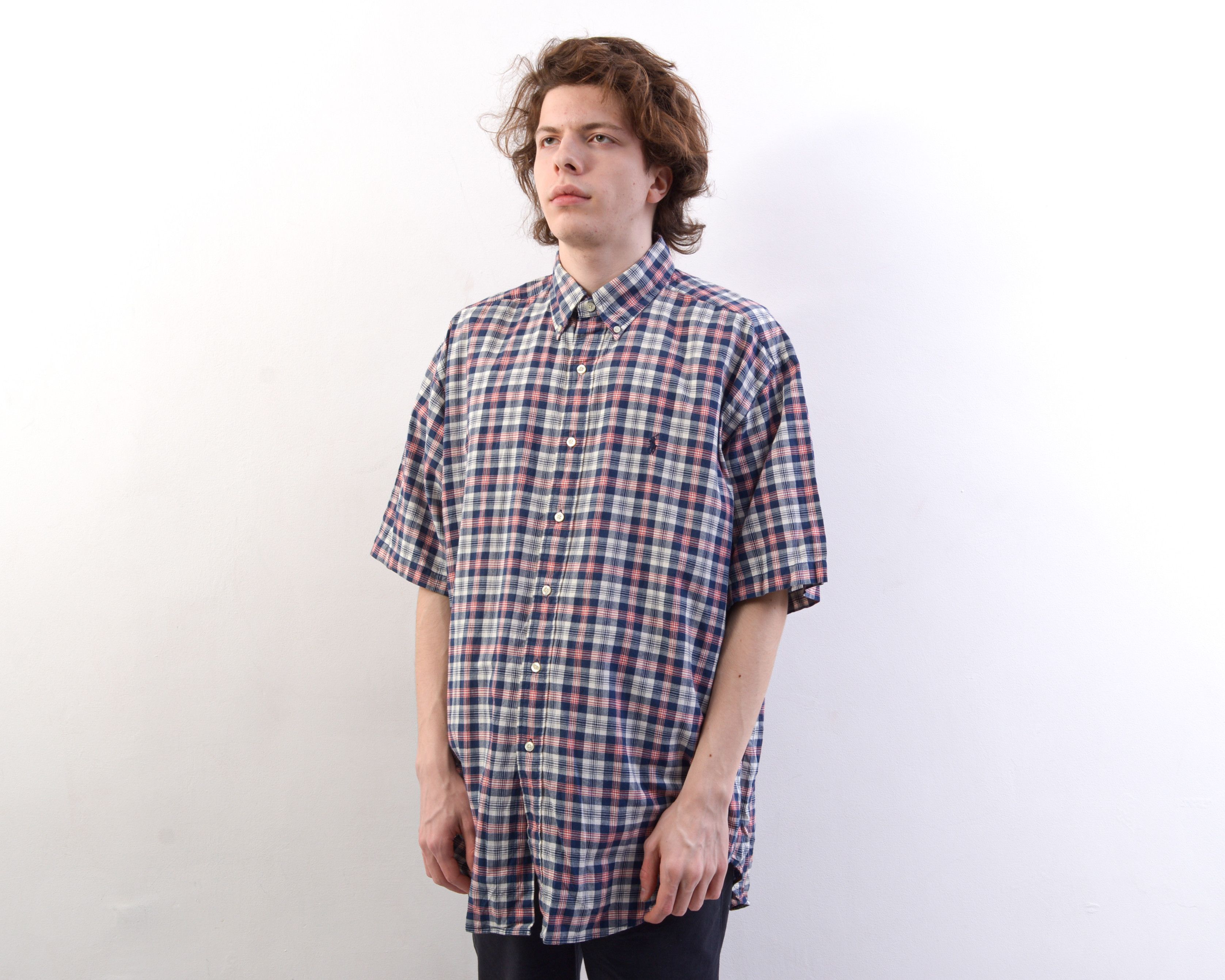 Polo Ralph Lauren Short Sleeved Shirt Retro Check Tartan Button Top Size US L / EU 52-54 / 3 - 3 Thumbnail