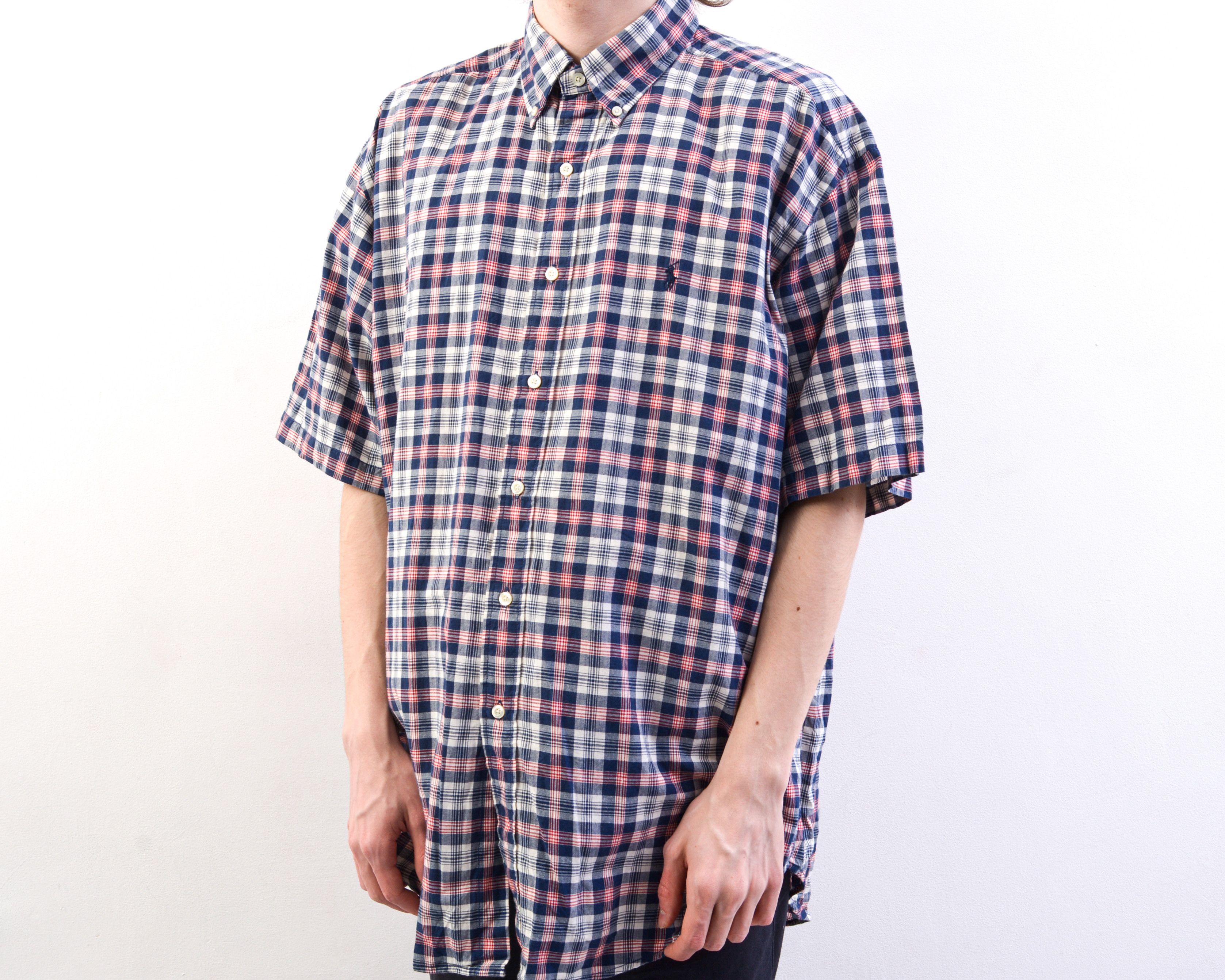 Polo Ralph Lauren Short Sleeved Shirt Retro Check Tartan Button Top Size US L / EU 52-54 / 3 - 4 Thumbnail