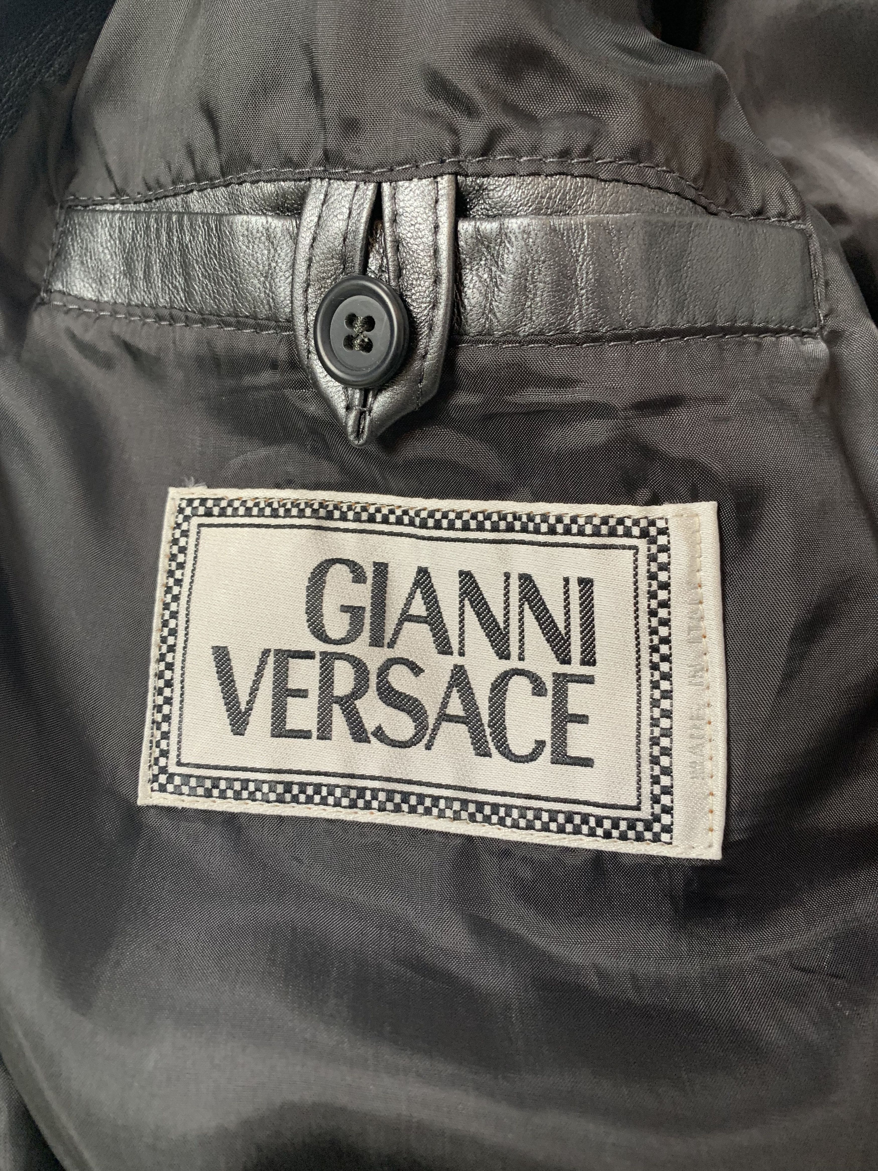 Versace RARE VINTAGE Gianni Versace Leather Jacket Size US L / EU 52-54 / 3 - 2 Thumbnail