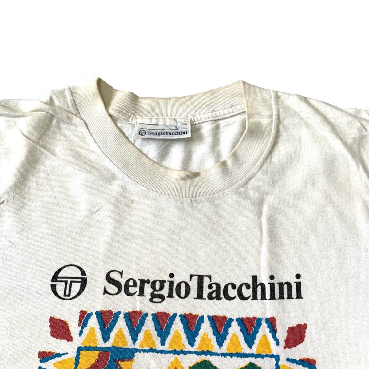 Vintage Sergio Tacchini Plain Big Logo T-shirt