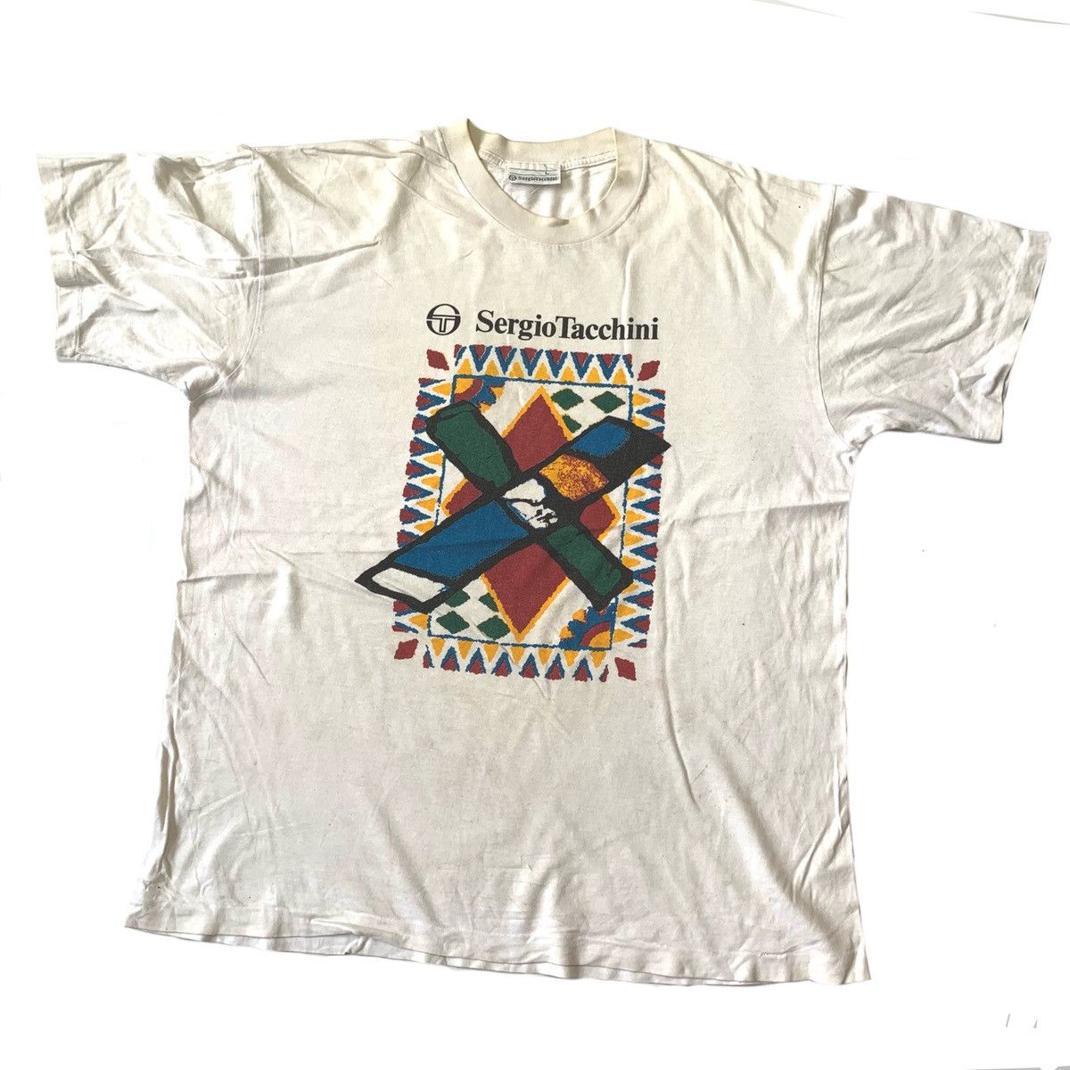 Vintage Sergio Tacchini Plain Big Logo T-shirt