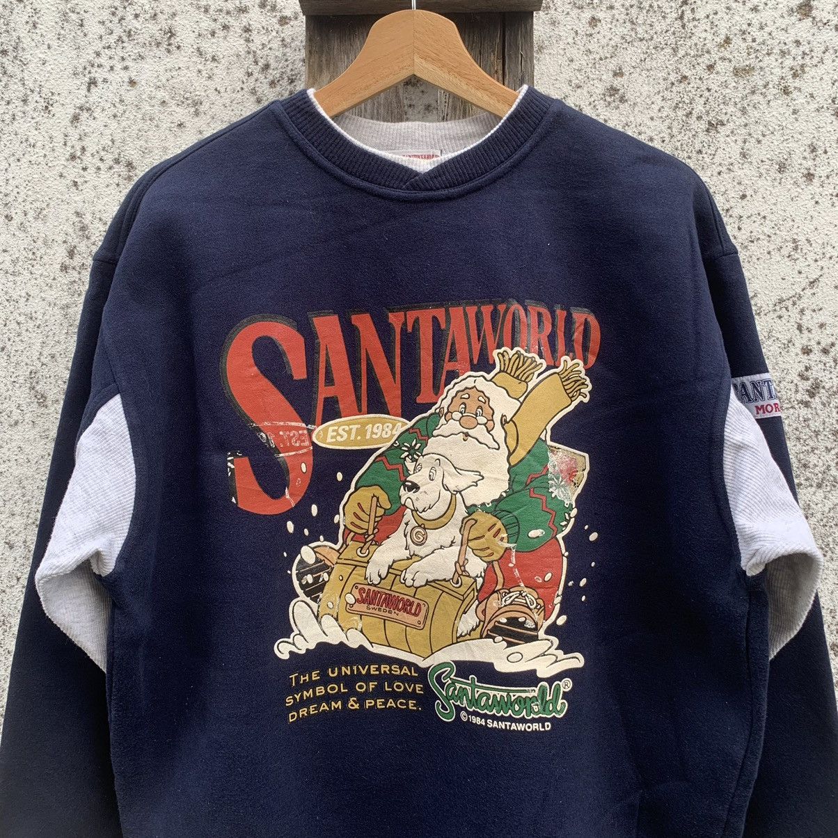 Japanese Brand × Vintage 1984 Vintage Santa World Crewneck Sweater Pullover Jumper Size US L / EU 52-54 / 3 - 3 Thumbnail