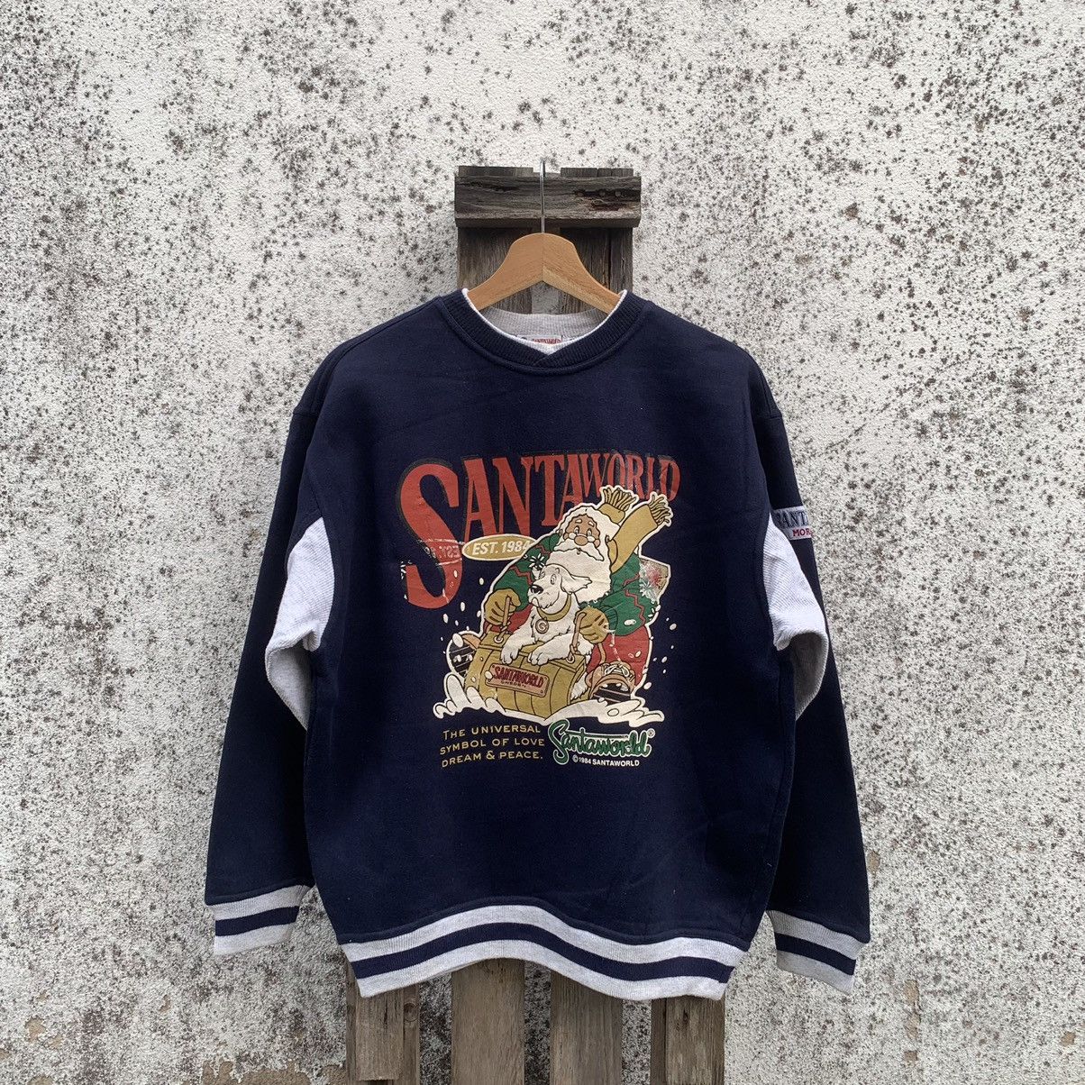 Japanese Brand × Vintage 1984 Vintage Santa World Crewneck Sweater Pullover Jumper Size US L / EU 52-54 / 3 - 1 Thumbnail