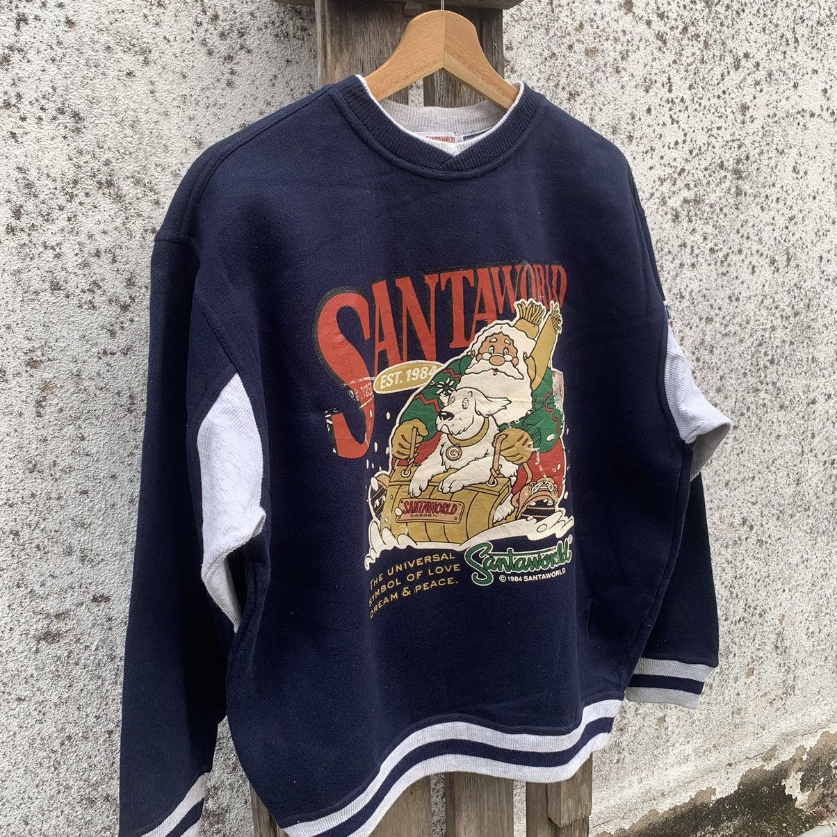 Japanese Brand × Vintage 1984 Vintage Santa World Crewneck Sweater Pullover Jumper Size US L / EU 52-54 / 3 - 2 Thumbnail