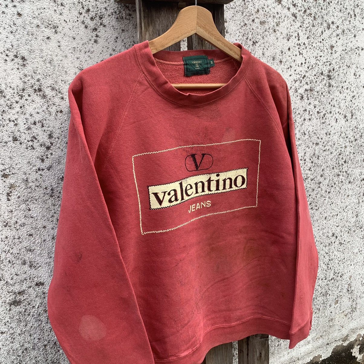 Japanese Brand × Valentino × Vintage 💥 RUSTY DIRTY! Valentino Crewneck Faded Sweater Designer Size US M / EU 48-50 / 2 - 2 Thumbnail
