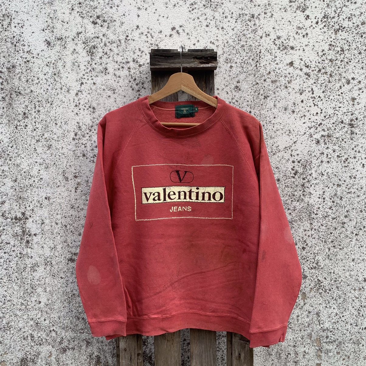Japanese Brand × Valentino × Vintage 💥 RUSTY DIRTY! Valentino Crewneck Faded Sweater Designer Size US M / EU 48-50 / 2 - 1 Thumbnail