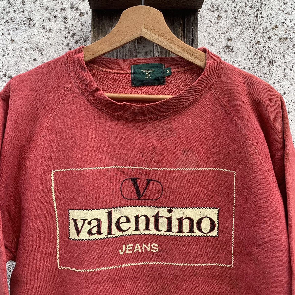 Japanese Brand × Valentino × Vintage 💥 RUSTY DIRTY! Valentino Crewneck Faded Sweater Designer Size US M / EU 48-50 / 2 - 3 Thumbnail