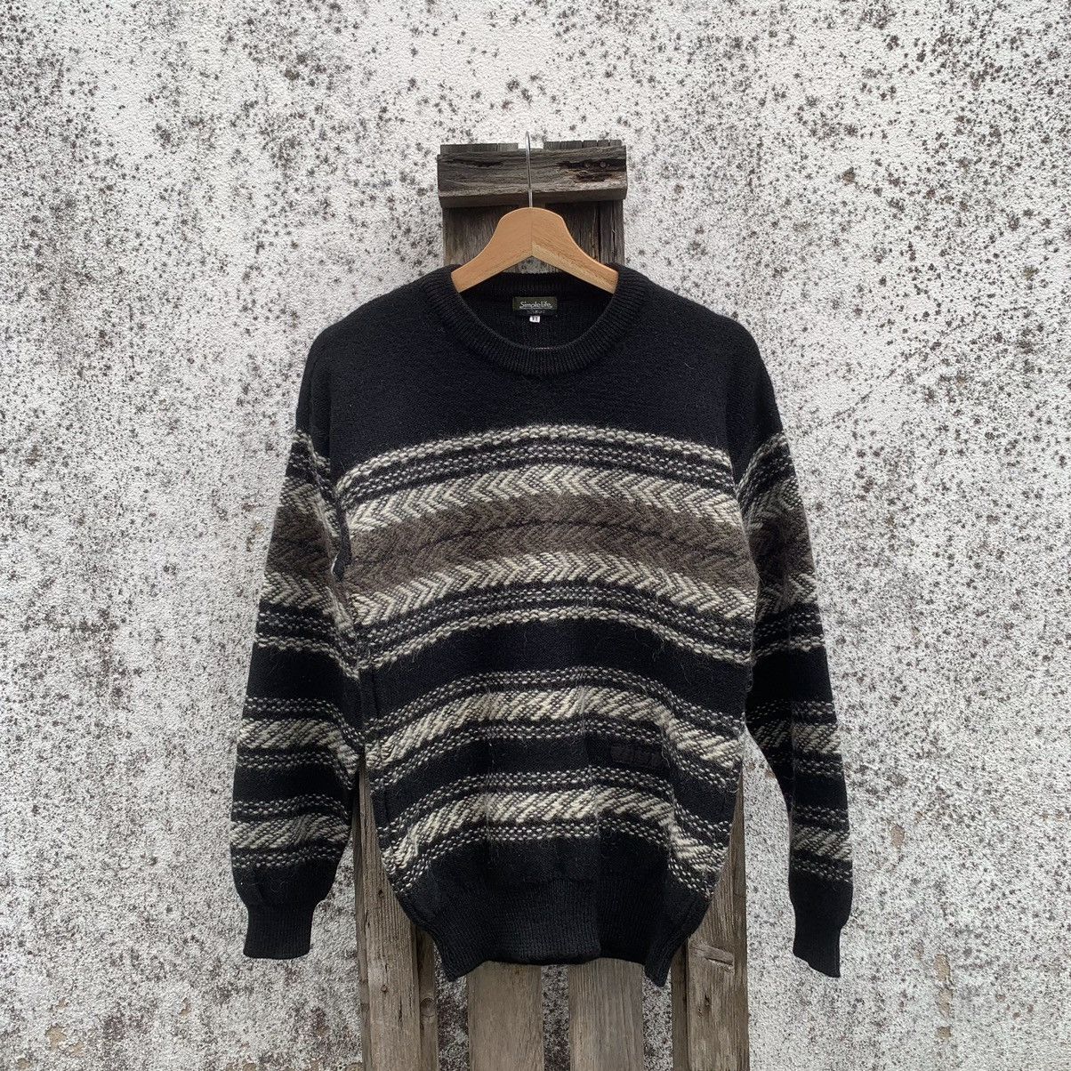 Aran Isles Knitwear × Japanese Brand Japanese Vintage MOHAIR Knit SIMPLE LIFE Sweater Pullover Size US S / EU 44-46 / 1 - 1 Thumbnail