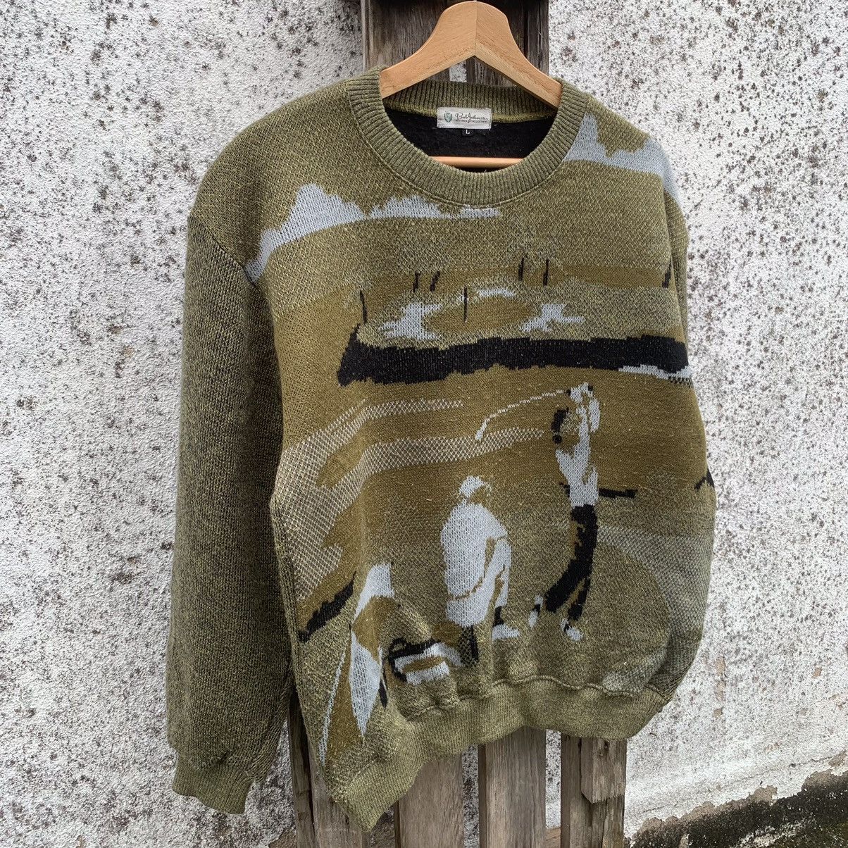 Aran Isles Knitwear × Japanese Brand Vintage Bob Jones Knit Full Printed Sweater Nice Graphic Size US L / EU 52-54 / 3 - 2 Thumbnail