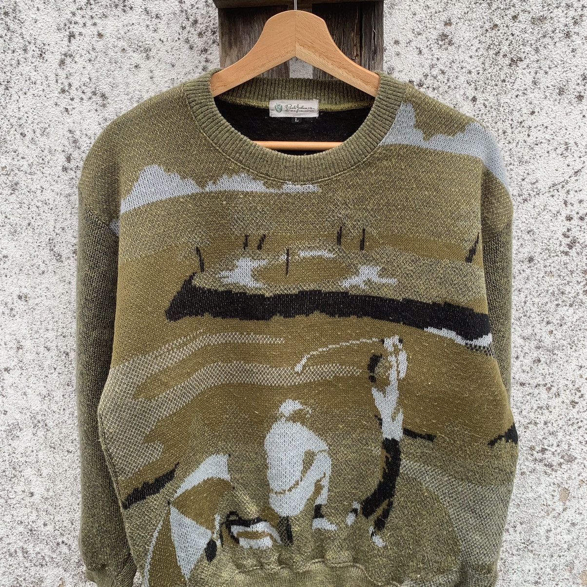 Aran Isles Knitwear × Japanese Brand Vintage Bob Jones Knit Full Printed Sweater Nice Graphic Size US L / EU 52-54 / 3 - 3 Thumbnail