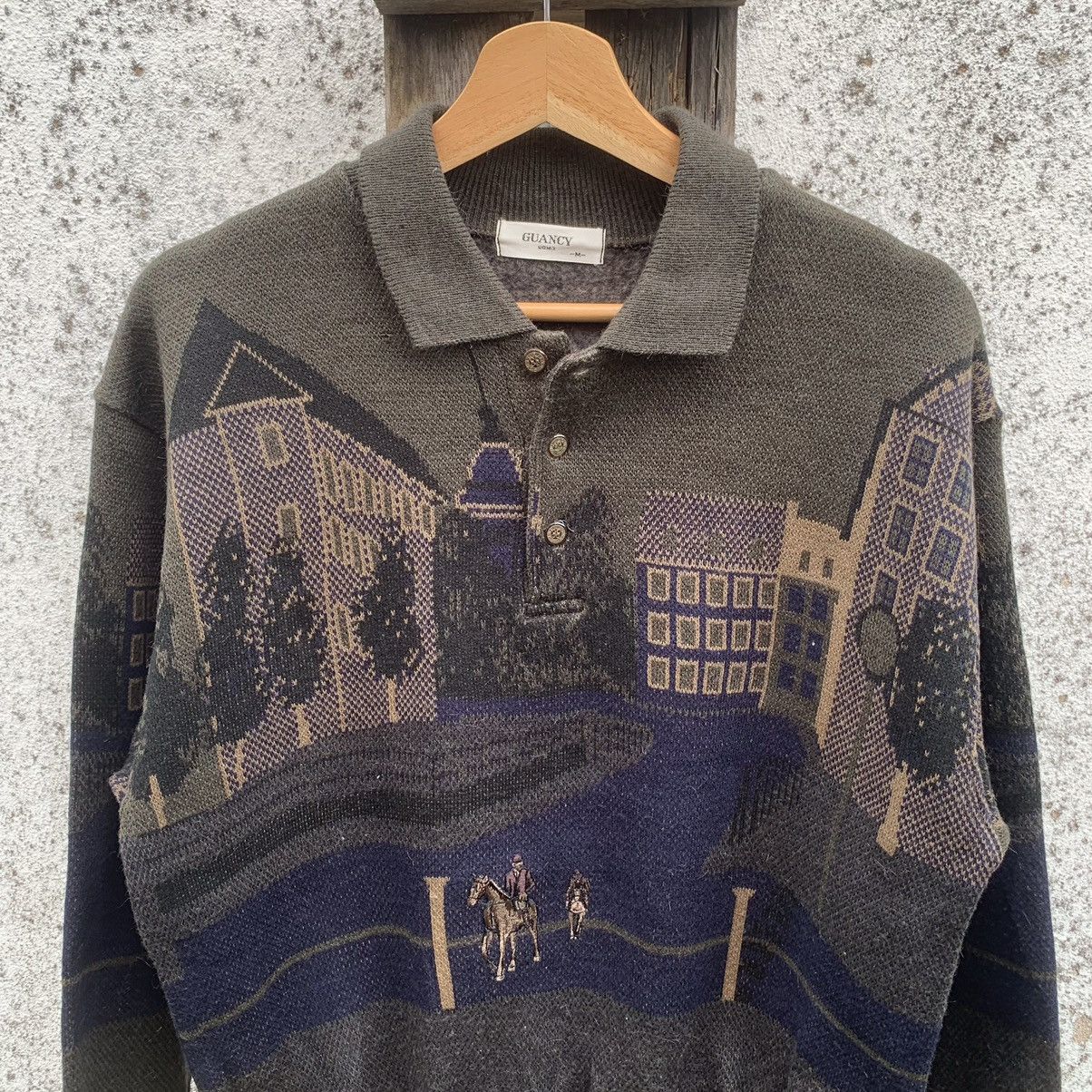 Aran Isles Knitwear × Japanese Brand Vintage Guancy Uomo Sweater Knit Nice Graphic Pullover Size US M / EU 48-50 / 2 - 3 Thumbnail