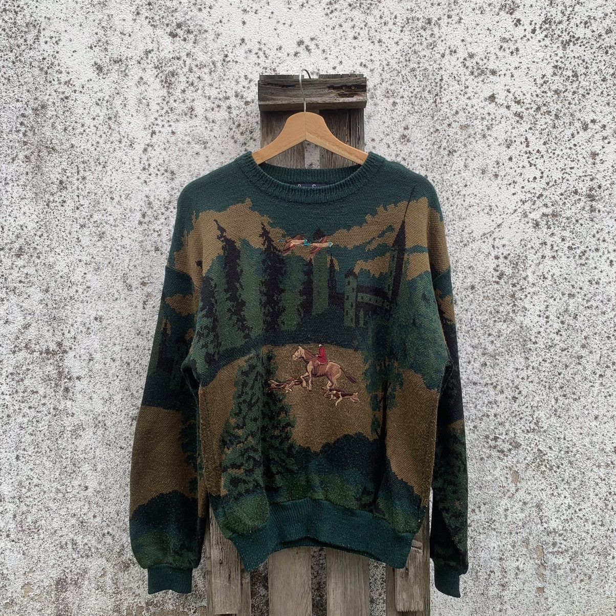 Japanese Brand 💥 RARE! Rapido Sprit Knit Embroidery Sweater Nature Horse Size US L / EU 52-54 / 3 - 1 Thumbnail