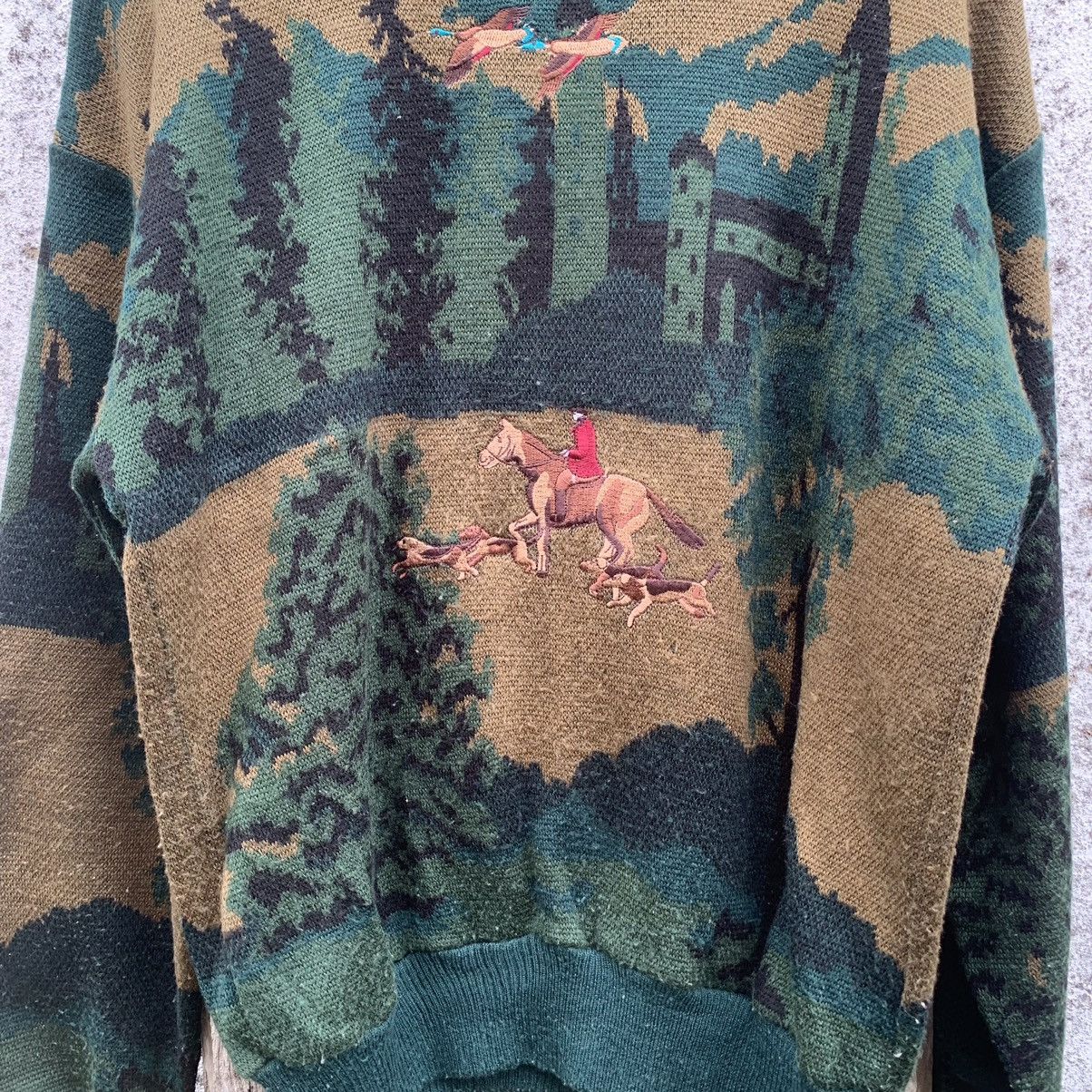Japanese Brand 💥 RARE! Rapido Sprit Knit Embroidery Sweater Nature Horse Size US L / EU 52-54 / 3 - 5 Thumbnail