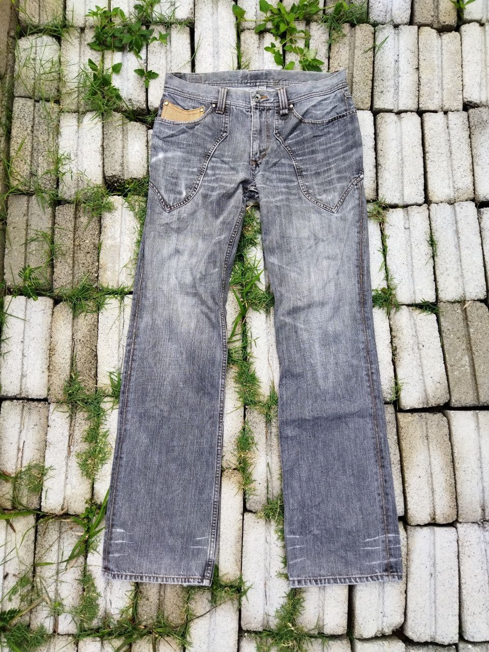 image of Distressed Denim x Nicole Club vintage Nicole Club For Men Japan Distressed Jeans in Grey (Size 33)