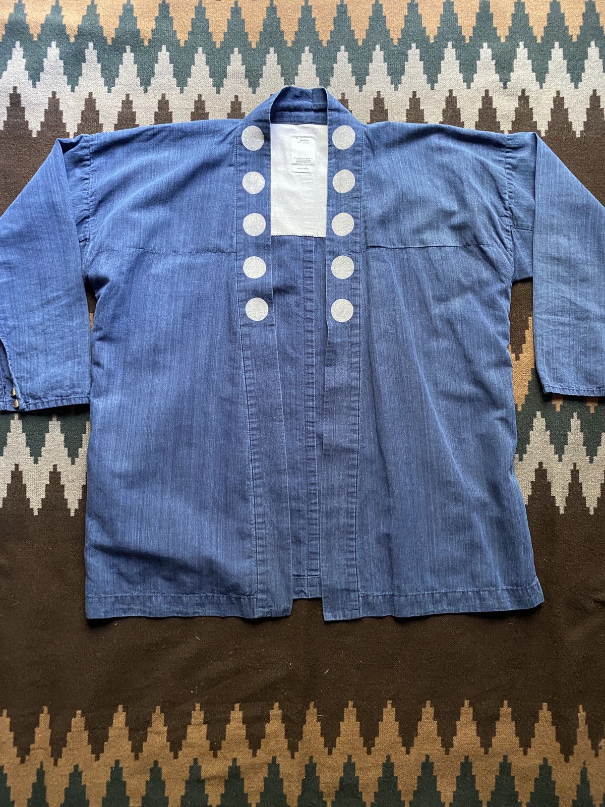 image of Visvim Polka Dot Noragi (C/l) in Indigo, Men's (Size XL)