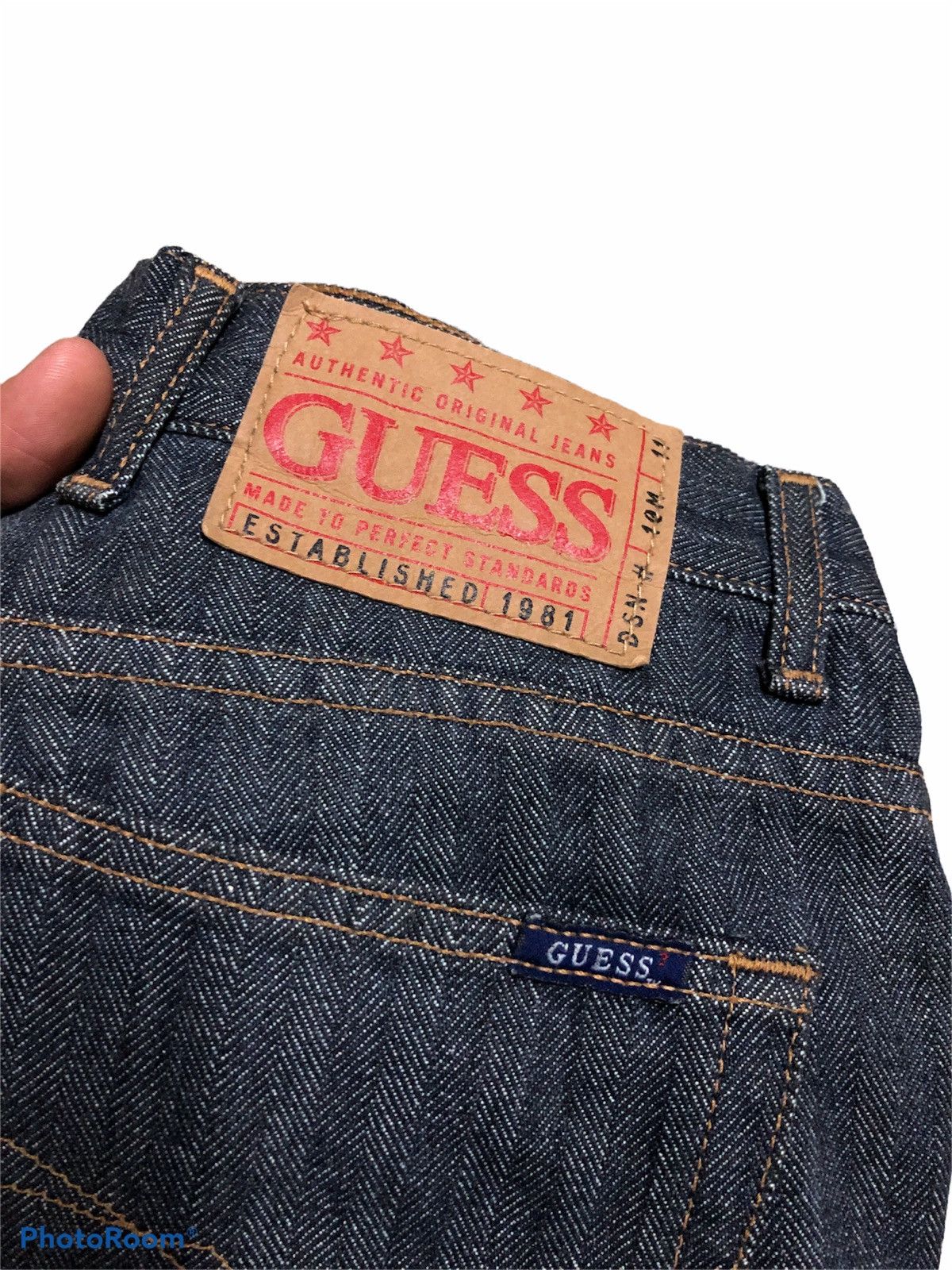 Guess VINTAGE GUESS HERRINGBONE TWILL DENIM Size US 29 - 3 Thumbnail