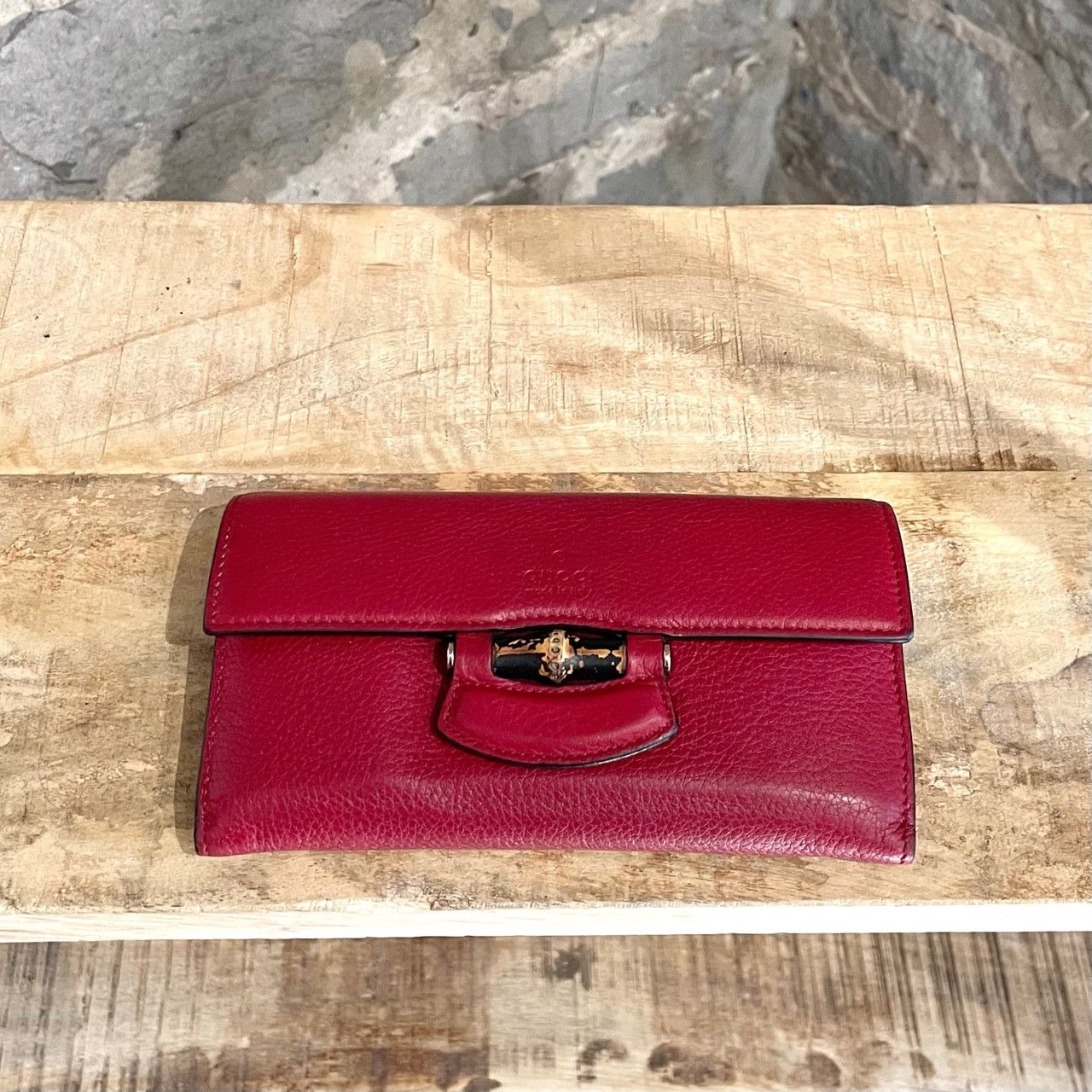 Gucci Gucci Red Bamboo Wallet Size ONE SIZE - 2 Thumbnail