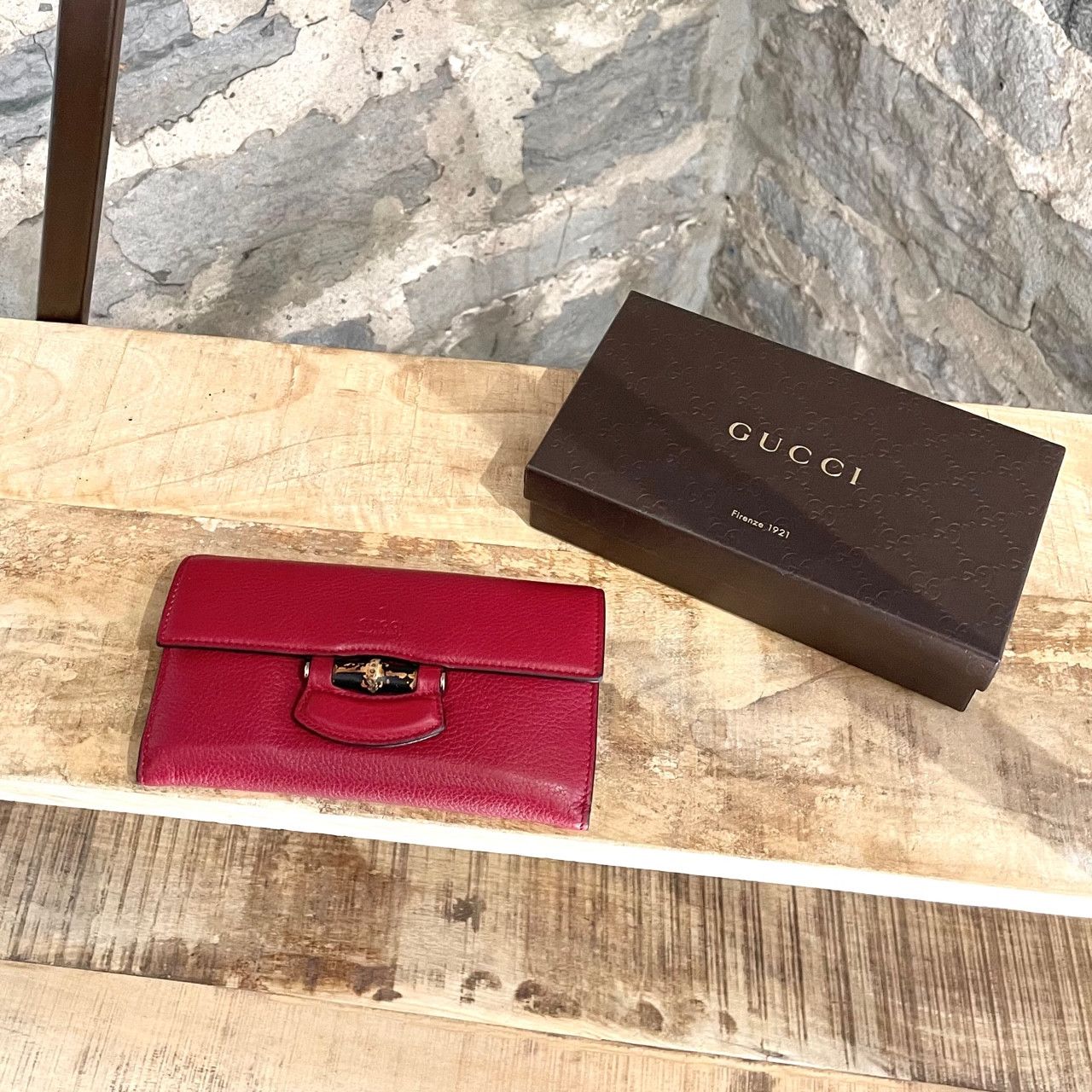 Gucci Gucci Red Bamboo Wallet Size ONE SIZE - 1 Thumbnail