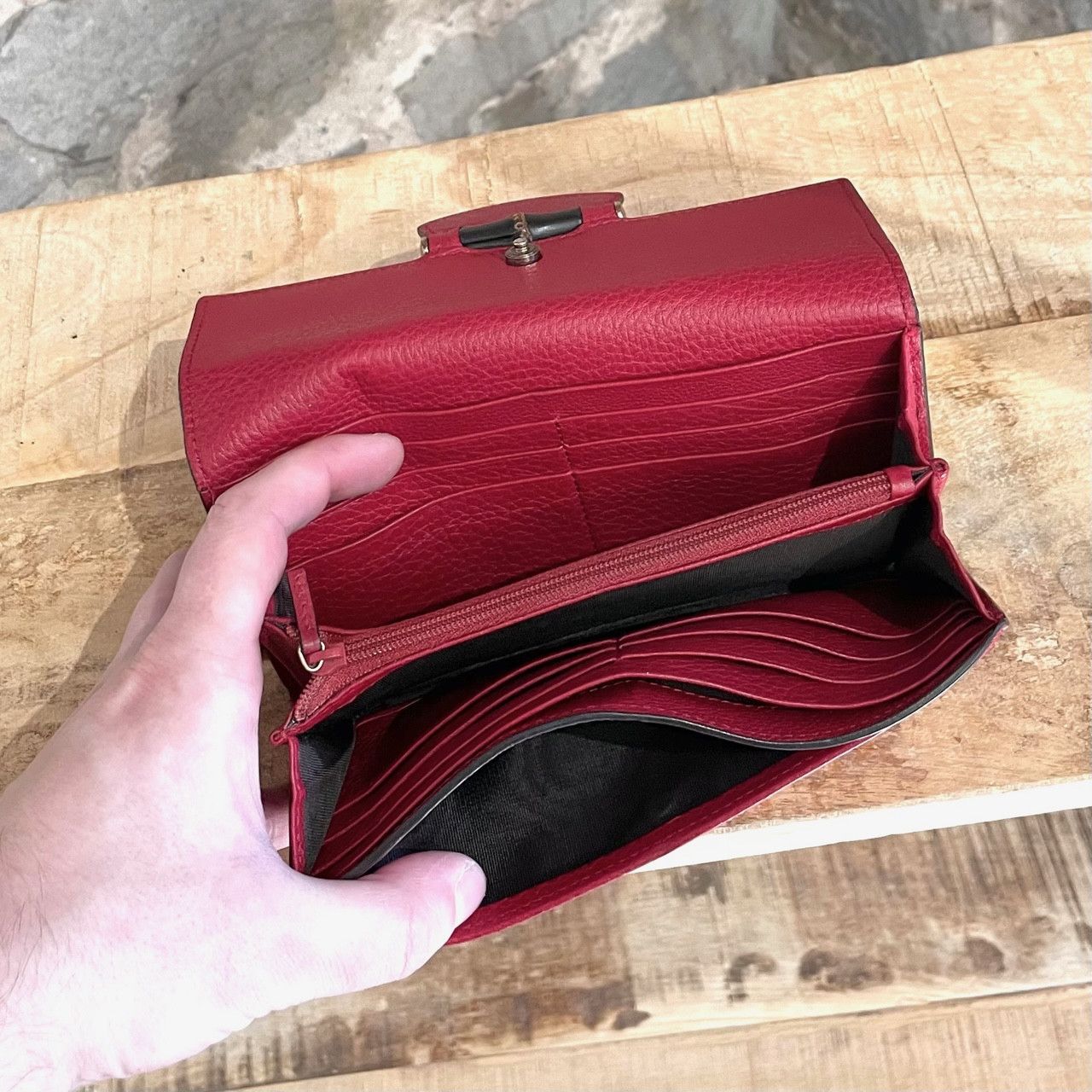Gucci Gucci Red Bamboo Wallet Size ONE SIZE - 7 Thumbnail