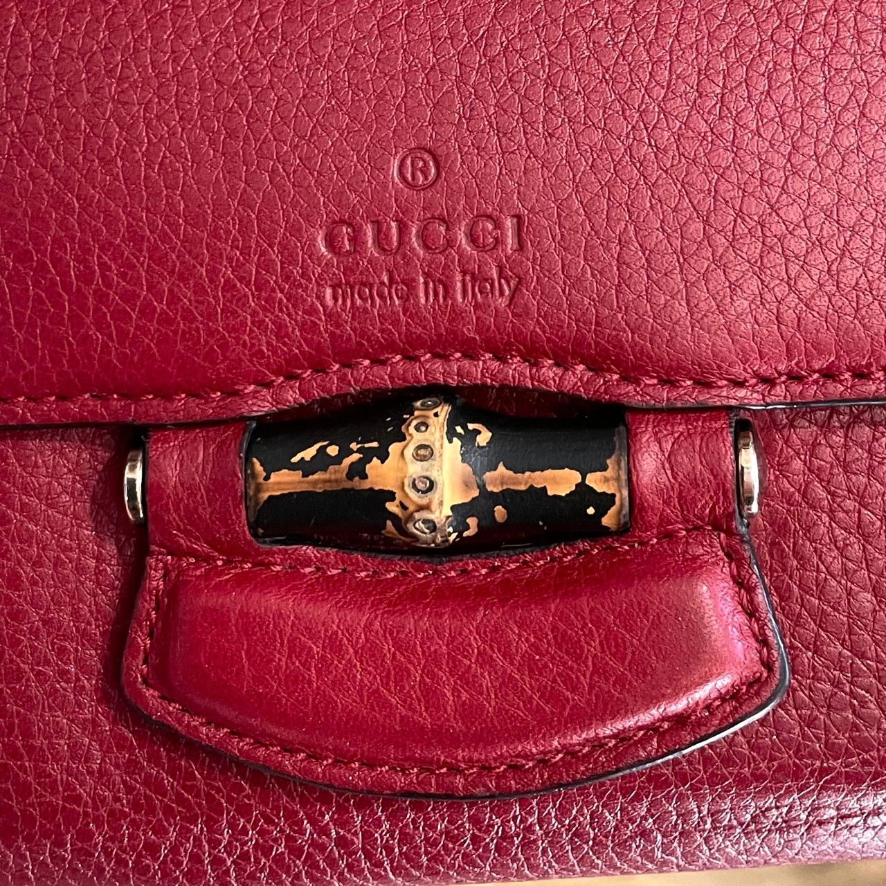 Gucci Gucci Red Bamboo Wallet Size ONE SIZE - 3 Thumbnail
