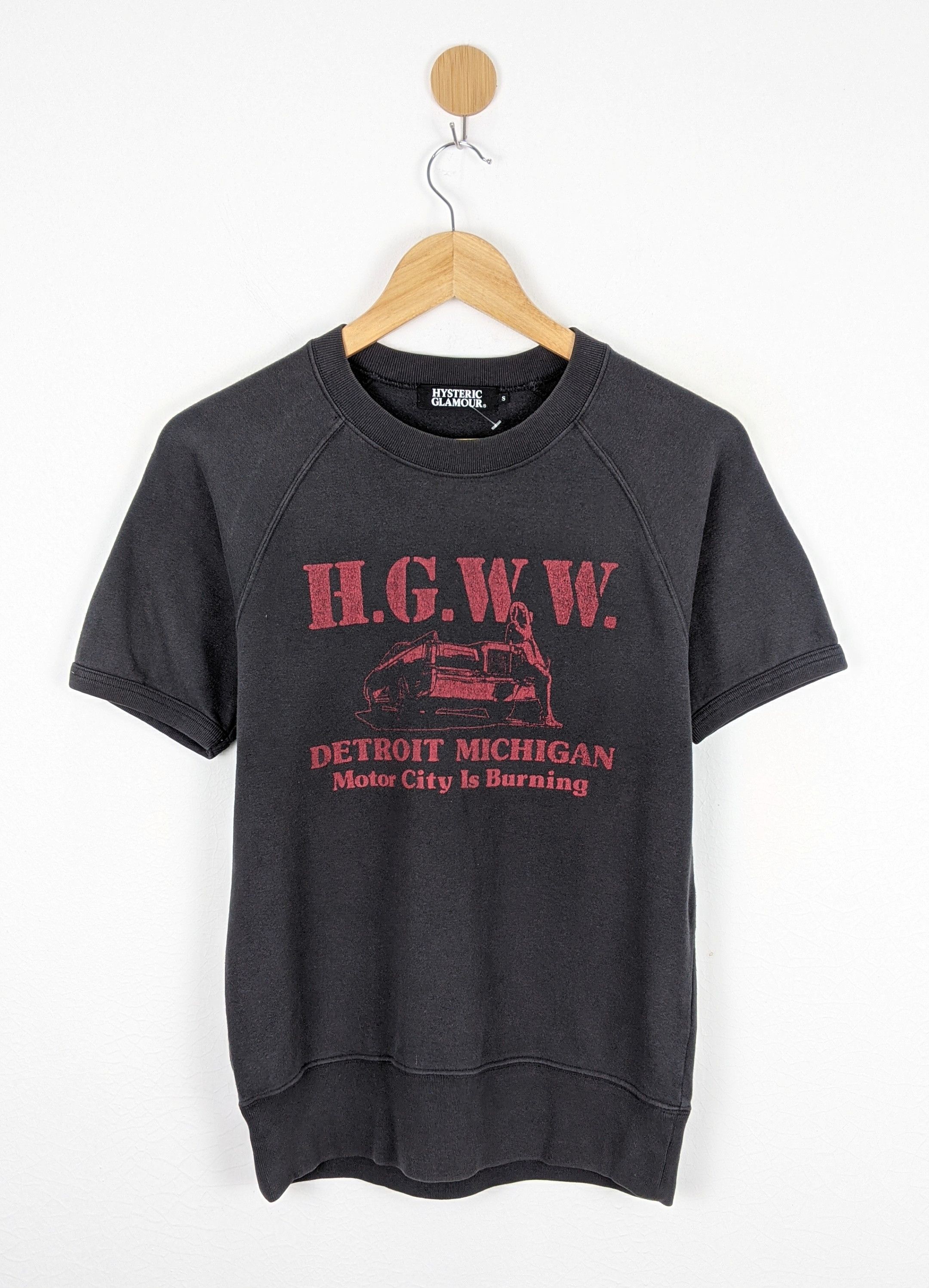 image of Hysteric Glamour Detroit Michigan City Is Burning Shirt in Black, Men's (Size Small)