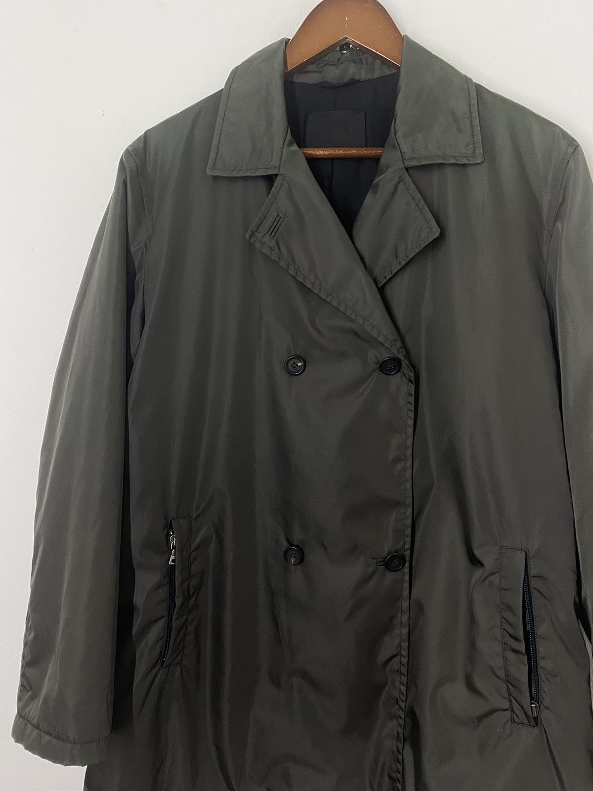 Prada Made in Italy Prada Nylon Long Jacket Double Breast Design Size US S / EU 44-46 / 1 - 4 Thumbnail