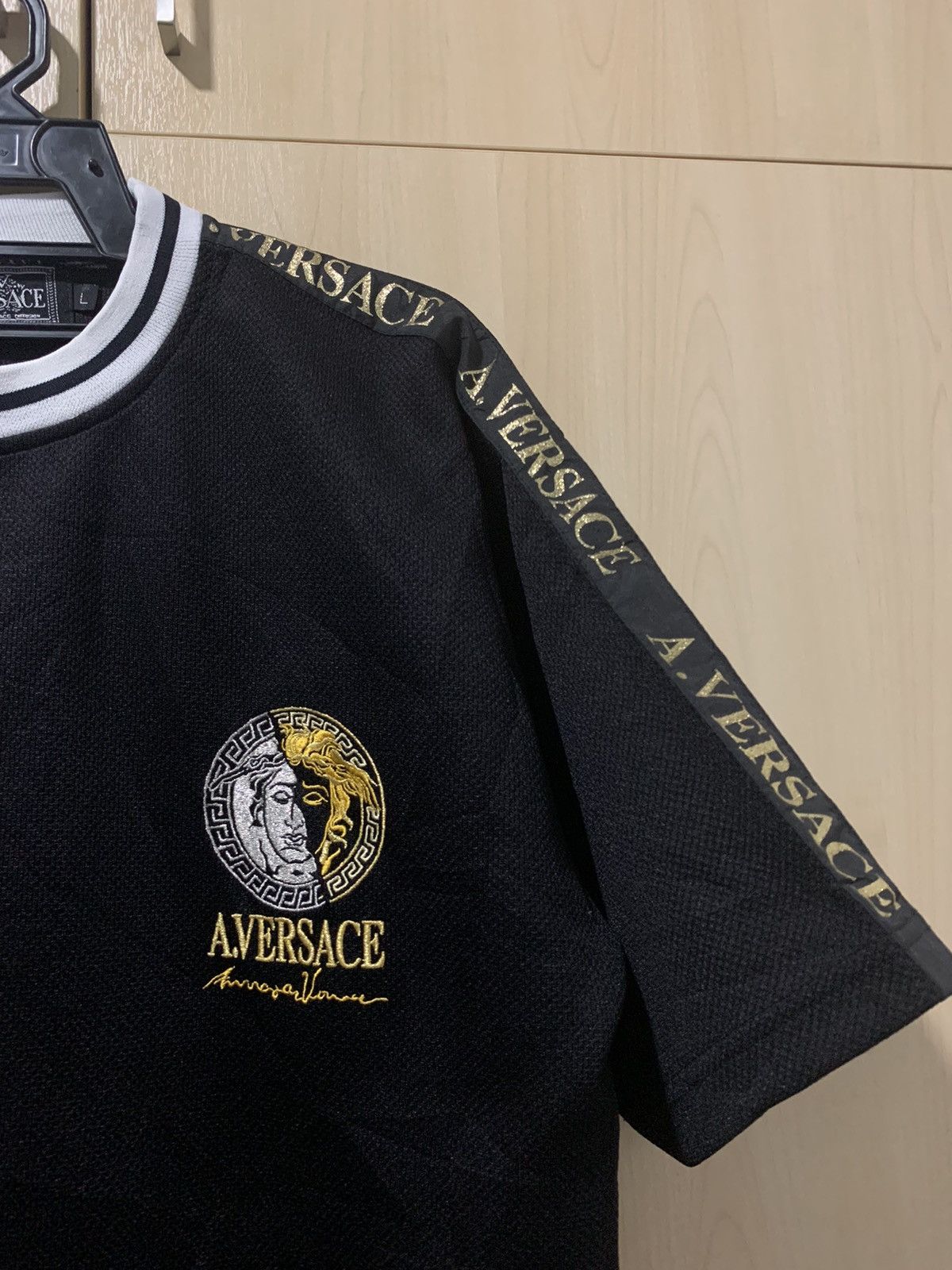 Versace A.Versace heavy jersey shirt embroidery side tape Size US L / EU 52-54 / 3 - 5 Thumbnail