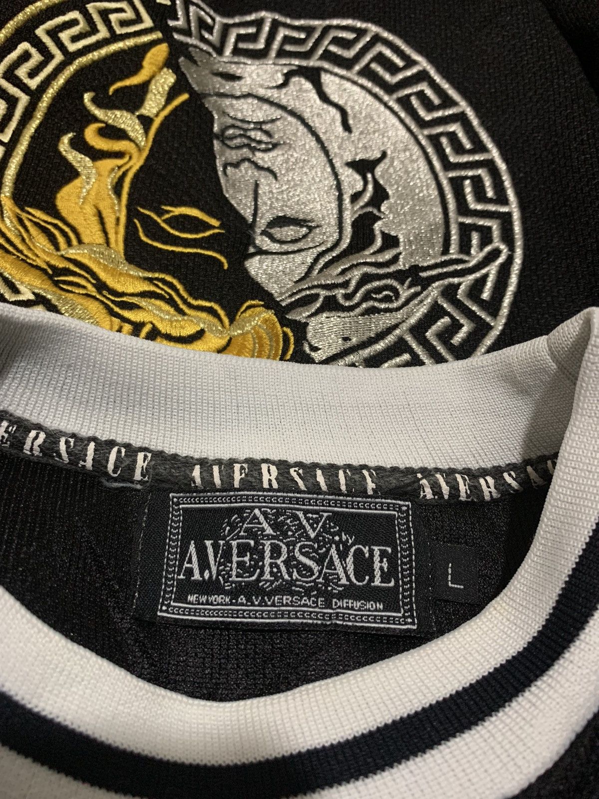 Versace A.Versace heavy jersey shirt embroidery side tape Size US L / EU 52-54 / 3 - 7 Thumbnail
