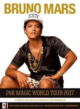 Band Tees × Star Of Hollywood Bruno Mars 24k Magic World Tour 2017 tee White Small Size US XXS / EU 40 - 4 Thumbnail
