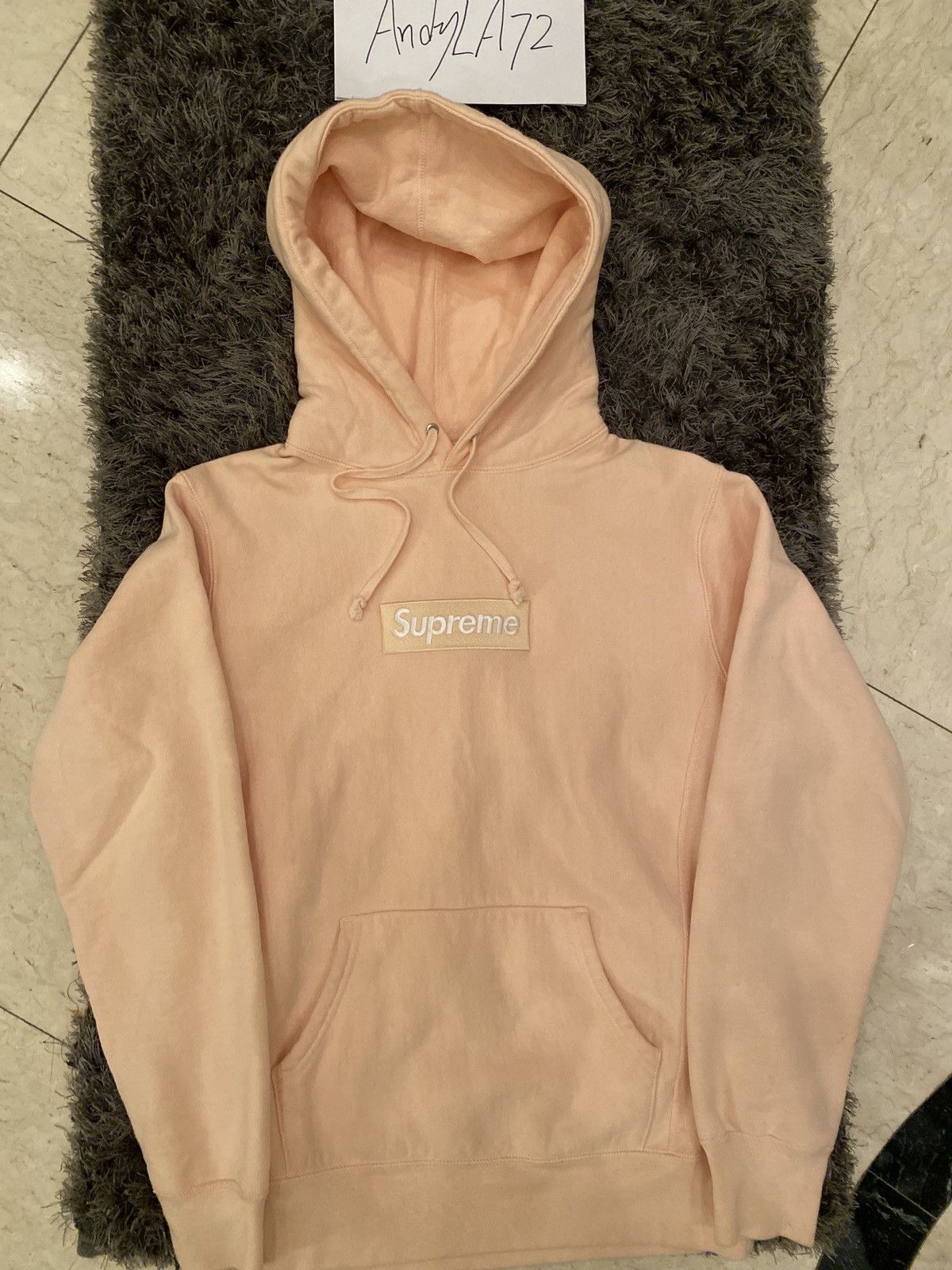 Supreme Peach Box Logo Hoodie Grailed