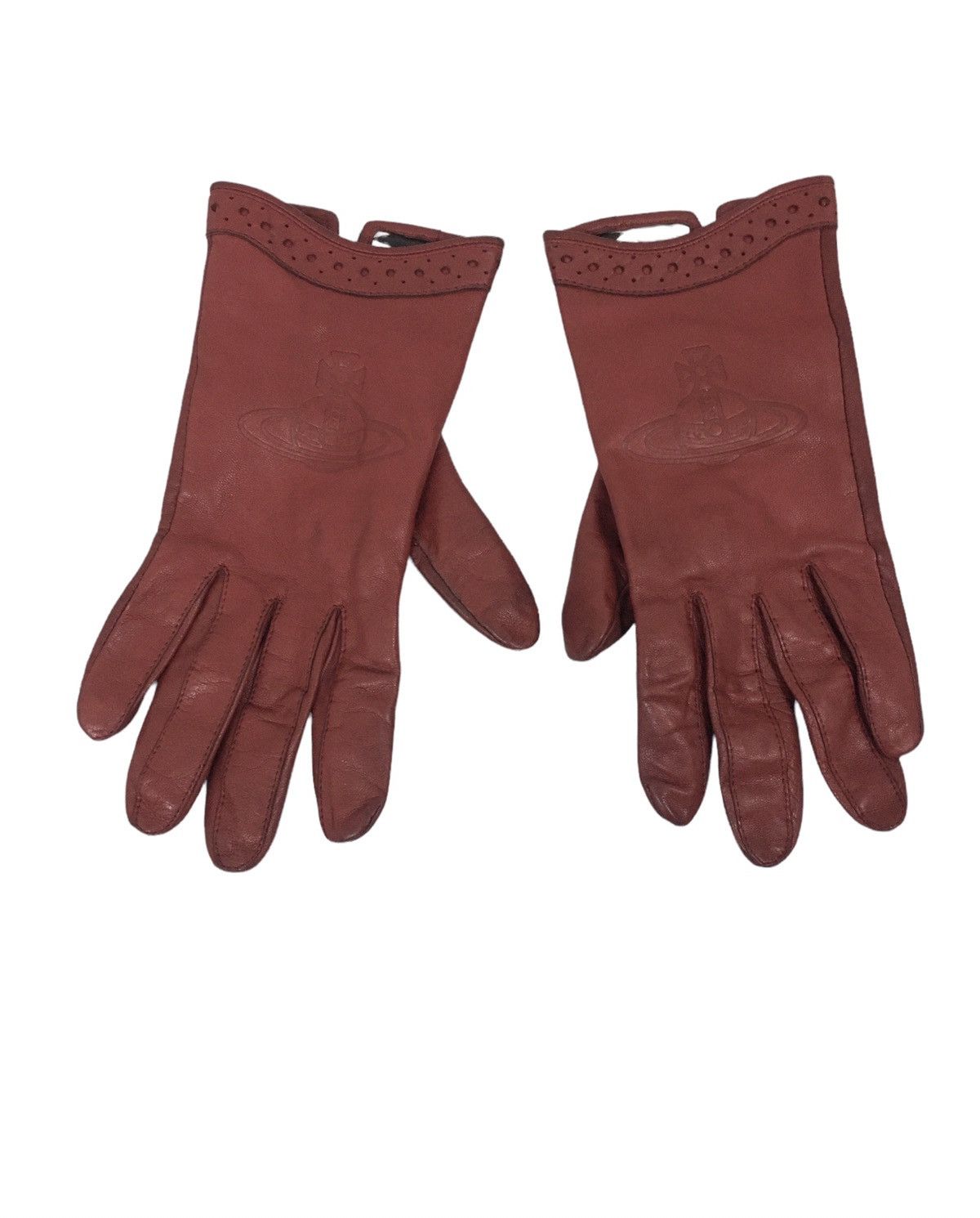 小物 vivienne westwood leather gloves Vivienne Westwood Gloves Leather Knit Gloves Orb Border