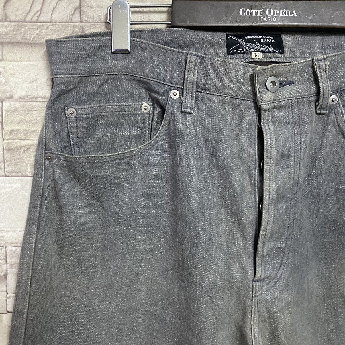 Japanese Brand SNAFU Situation Normal All Fuckup Denim Baggy Jeans Size US 34 / EU 50 - 6 Thumbnail