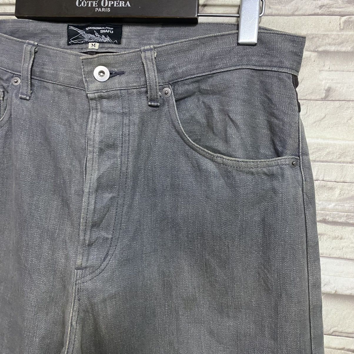 Japanese Brand SNAFU Situation Normal All Fuckup Denim Baggy Jeans Size US 34 / EU 50 - 7 Thumbnail